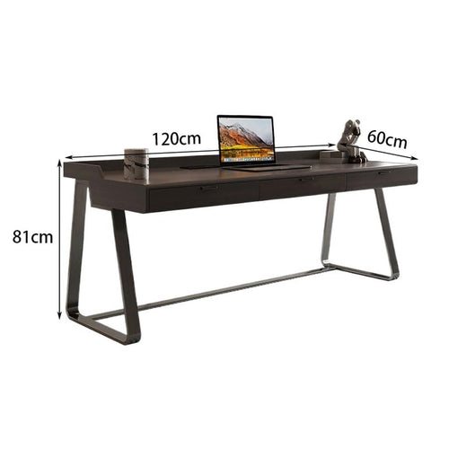 AQWASYUTER Office Computer Desk Desk Light Luxury Modern Black Walnut Solid Wood Home Simple Study Minimalist Table