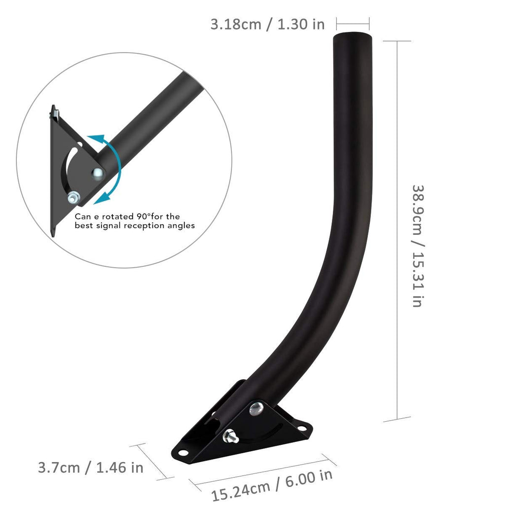 Antenna Mount - 1byone Attic Adjustable Weather Proof Outdoor TV Antenna Mounting Pole Universal Mount Brackets - Easy Installation, Solid Structure