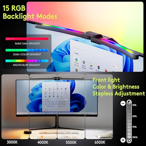 Quntis Curved Monitor Light Bar with RGB Backlight