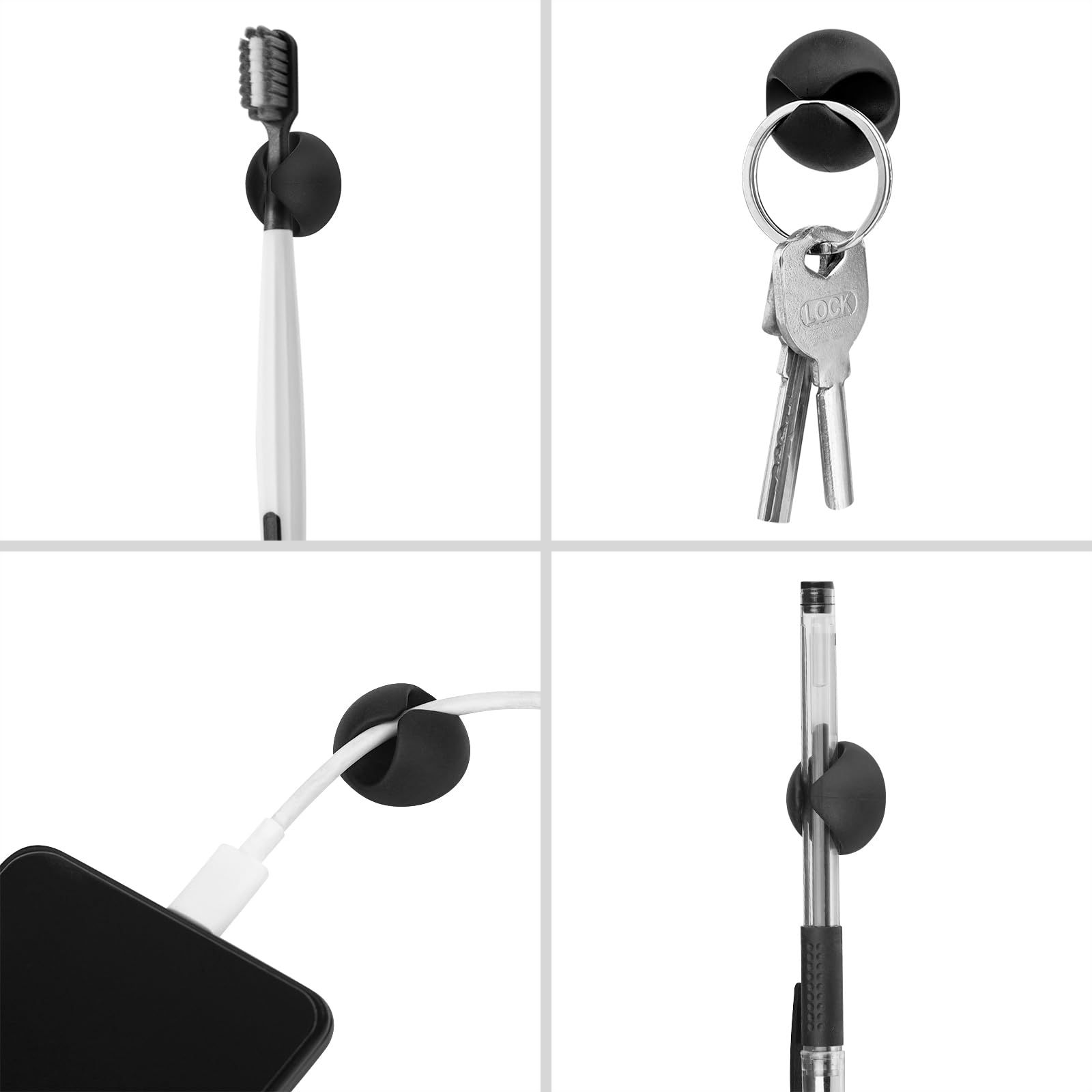 Flezoo 12-Piece Adhesive Cable Clips for Cord Management