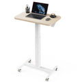 Marsail Mobile Standing Desk, Wider Height Adjustable, Rolling Sit Stand Desk with 4 Lockable Wheels, Home Office and Classroom