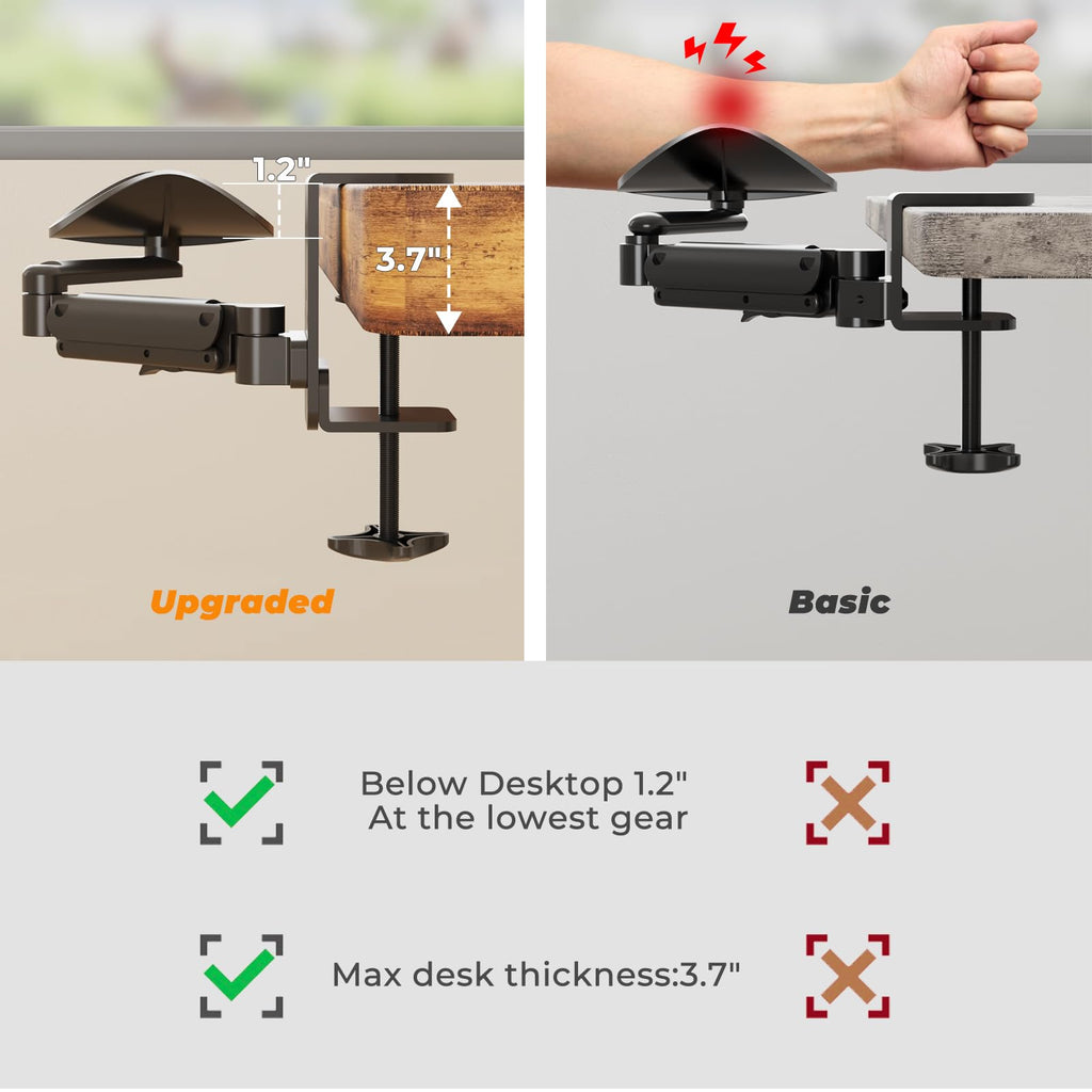 JOY worker Clamp-on Adjustable Armrest for Desk