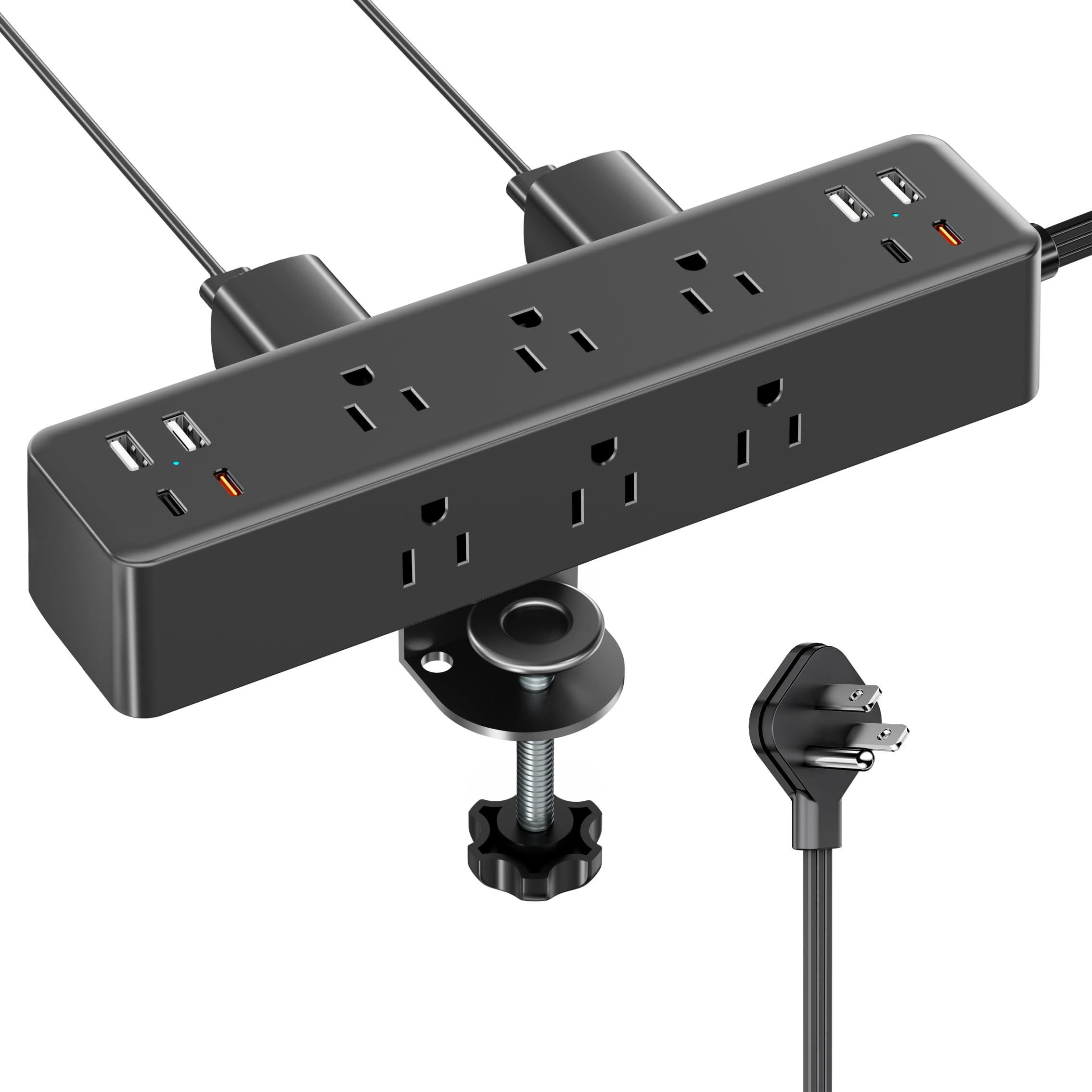 ACOZVIN Desk Clamp Power Strip with 40W USB Charging