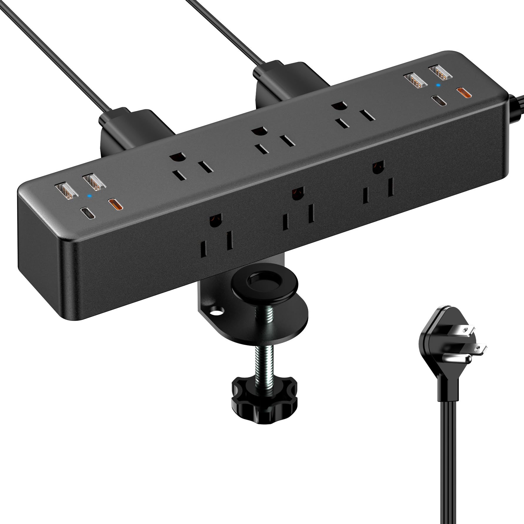 ACOZVIN Desk Clamp Power Strip with 40W USB Charging