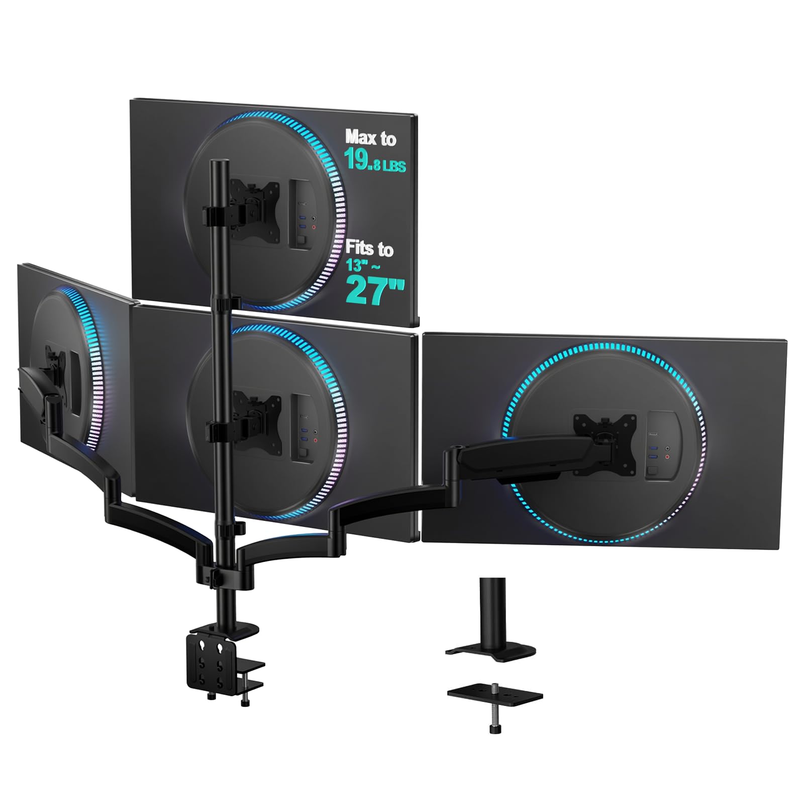 WALI Single/Dual/Triple/Quad Monitor Arm Mount Stand