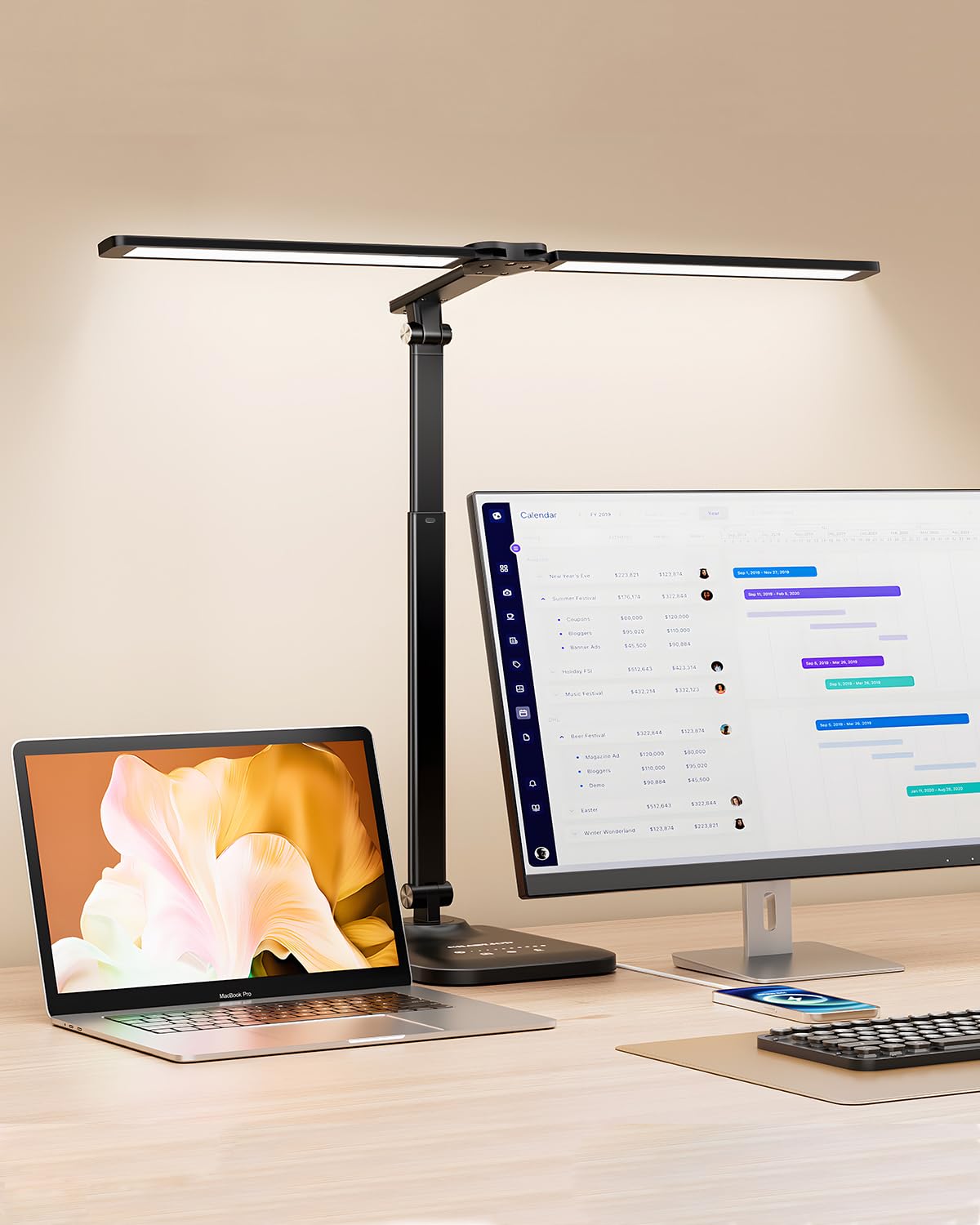 CHARYJOD LED Desk Lamp for Home and Office Workspaces