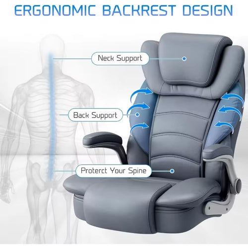 Big & Tall Ergonomic High-Back Leather Executive Office Chair