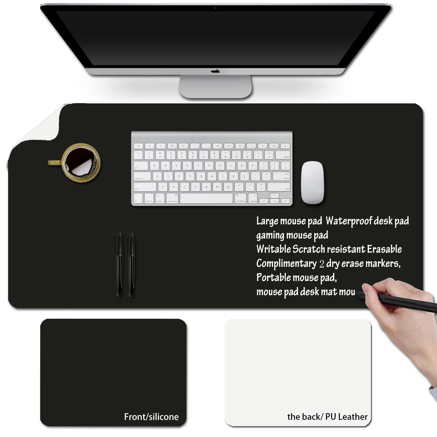 Baestappy Erasable Writable Desk Mat with Mouse Pad