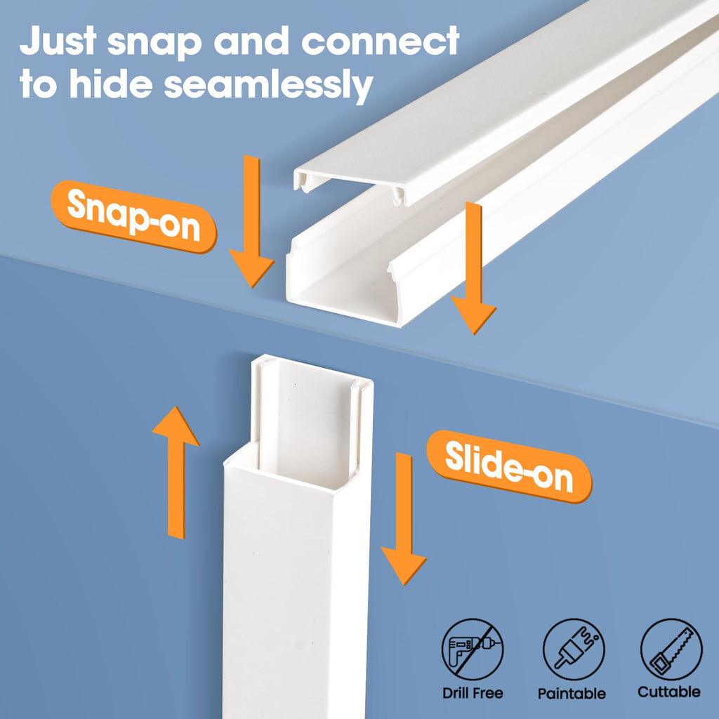 Paintable Wall Cord Hider Kit for TV Cable Management