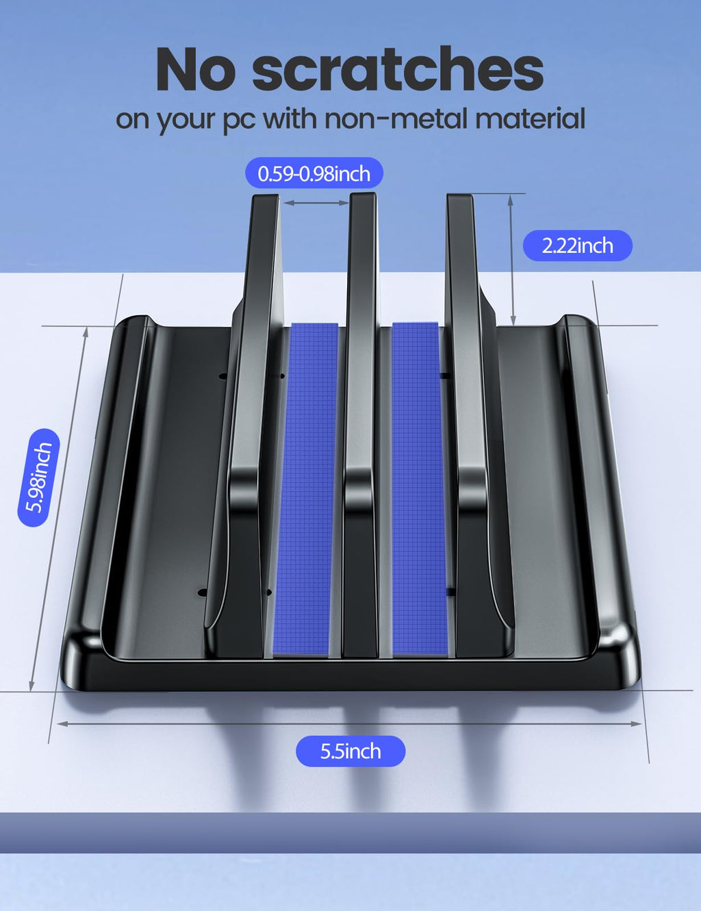 Vaydeer Adjustable Vertical Laptop Stand with Dual Slots