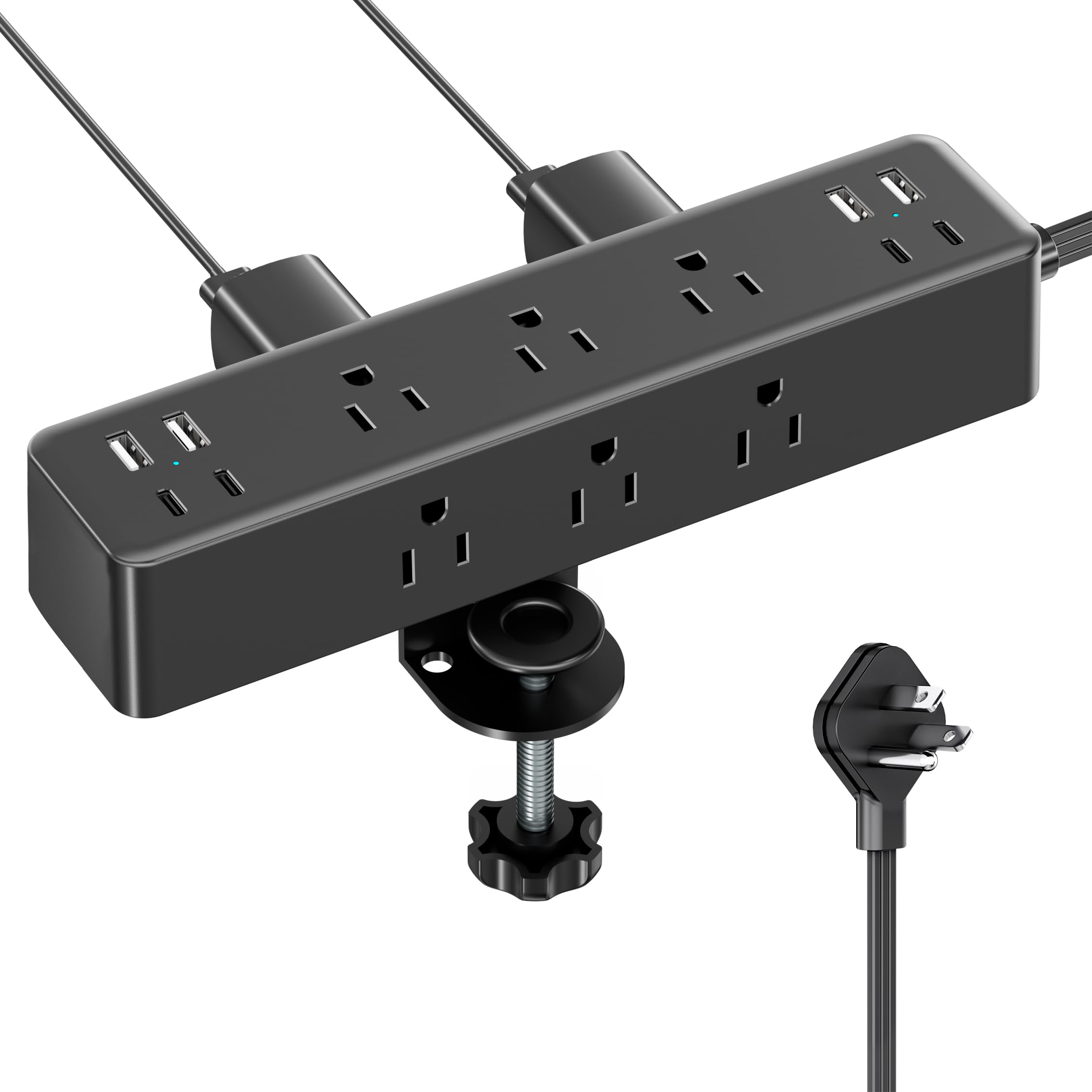 ACOZVIN Desk Clamp Power Strip with 40W USB Charging