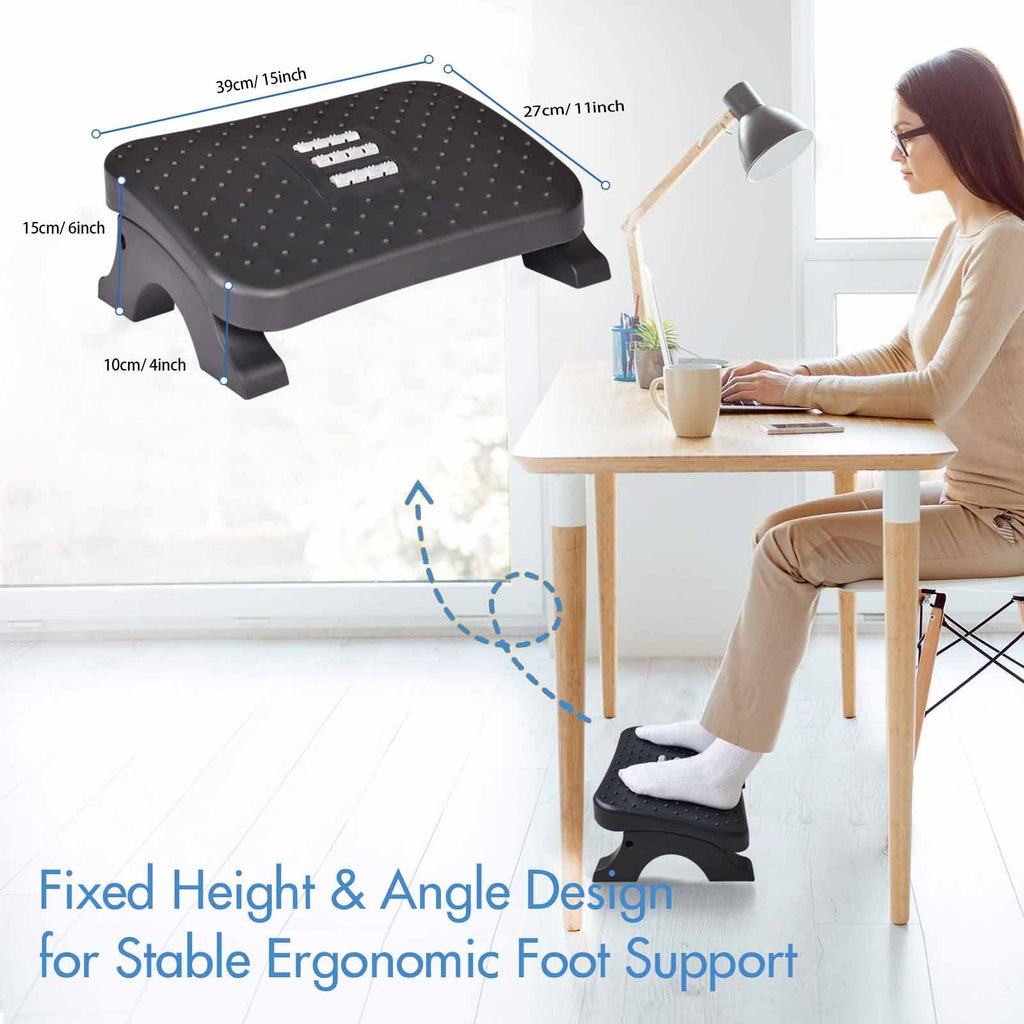 Under Desk Footrest,Ergonomic Footrest with Massage Rollers for Home Office