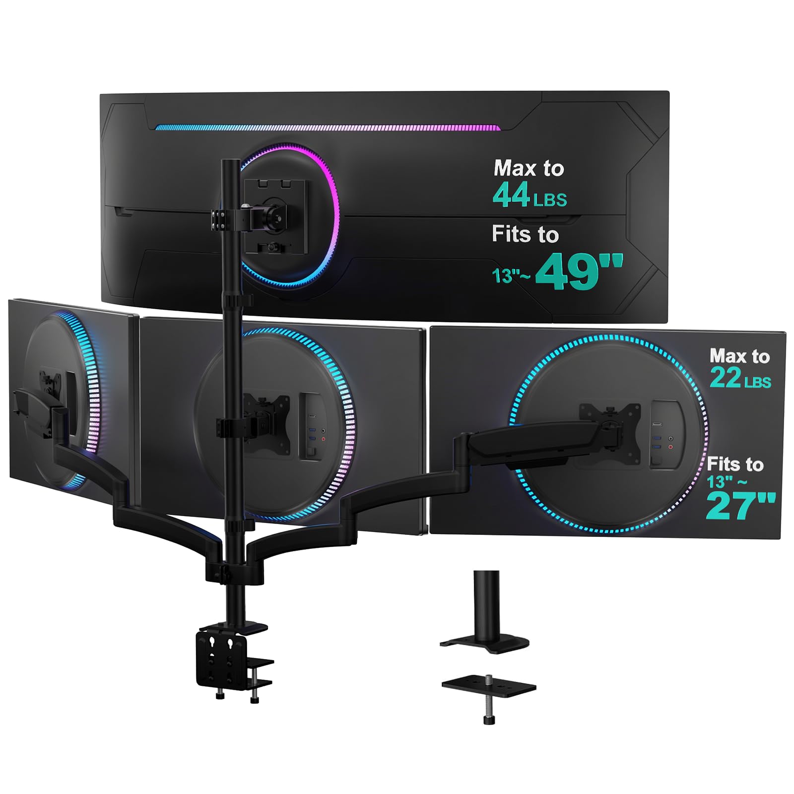 WALI Single/Dual/Triple/Quad Monitor Arm Mount Stand