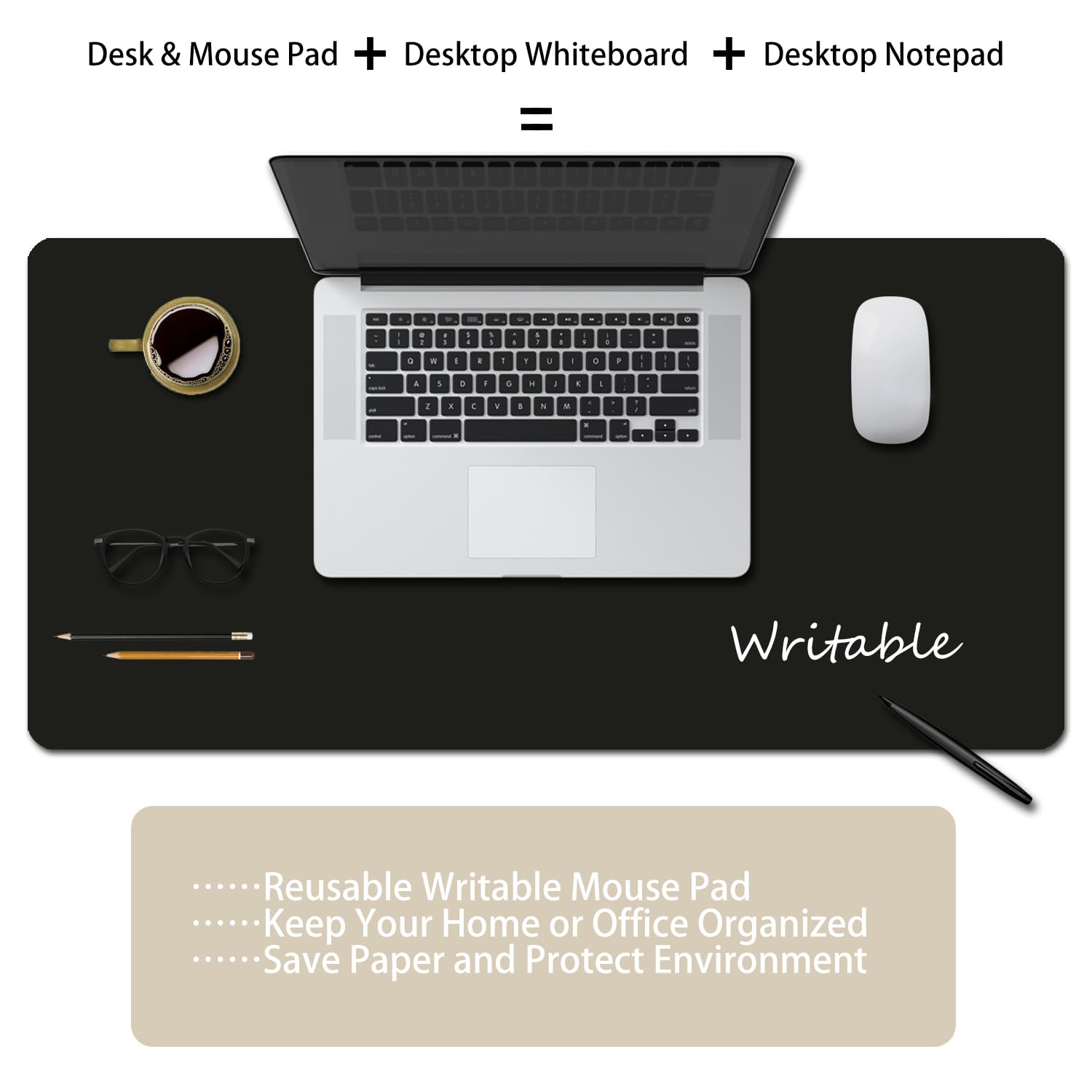 Baestappy Erasable Writable Desk Mat with Mouse Pad