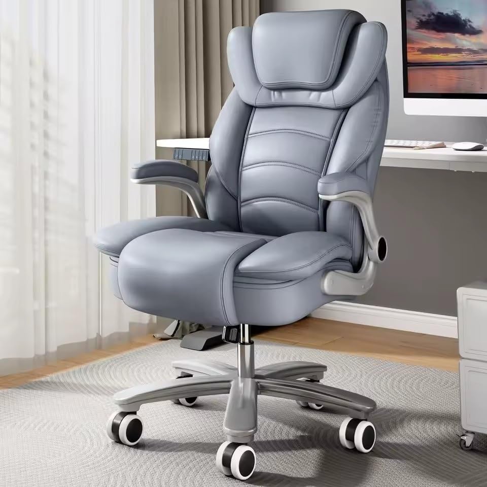 Business, Luxury Big and Tall Office Chair Ergonomic High Back Leather Executive Desk Office