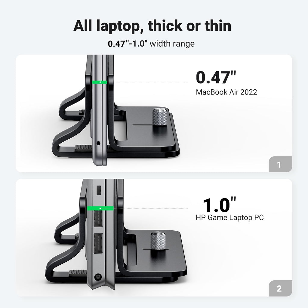 UGREEN Adjustable Vertical Laptop Stand for Up to 17.3-Inch Laptops