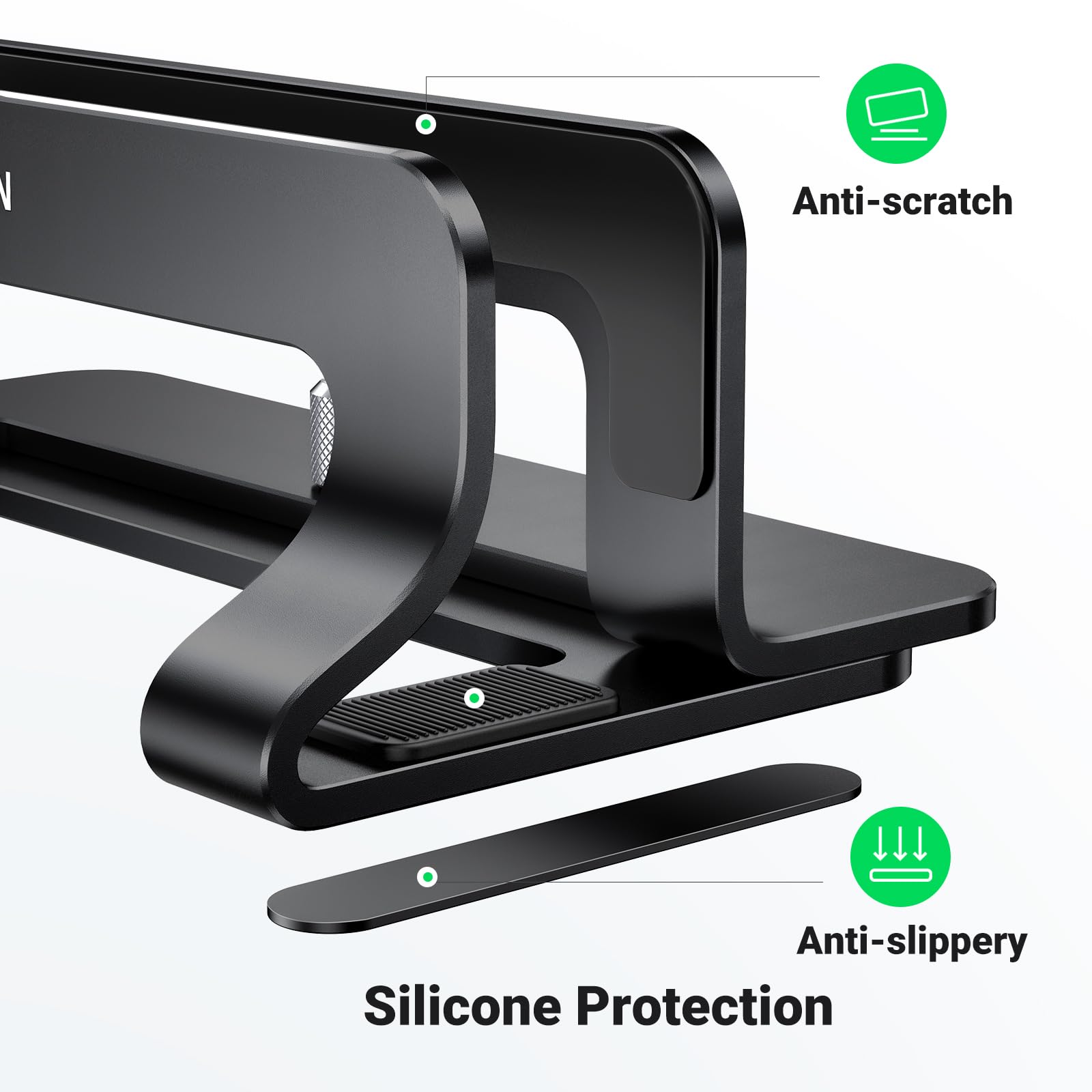 UGREEN Vertical Laptop Stand Holder for Desk Compatible with MacBook Pro, MacBook Air Stand Vertical Aluminum Adjustable for Up to 17.3 Inch Gaming Laptop