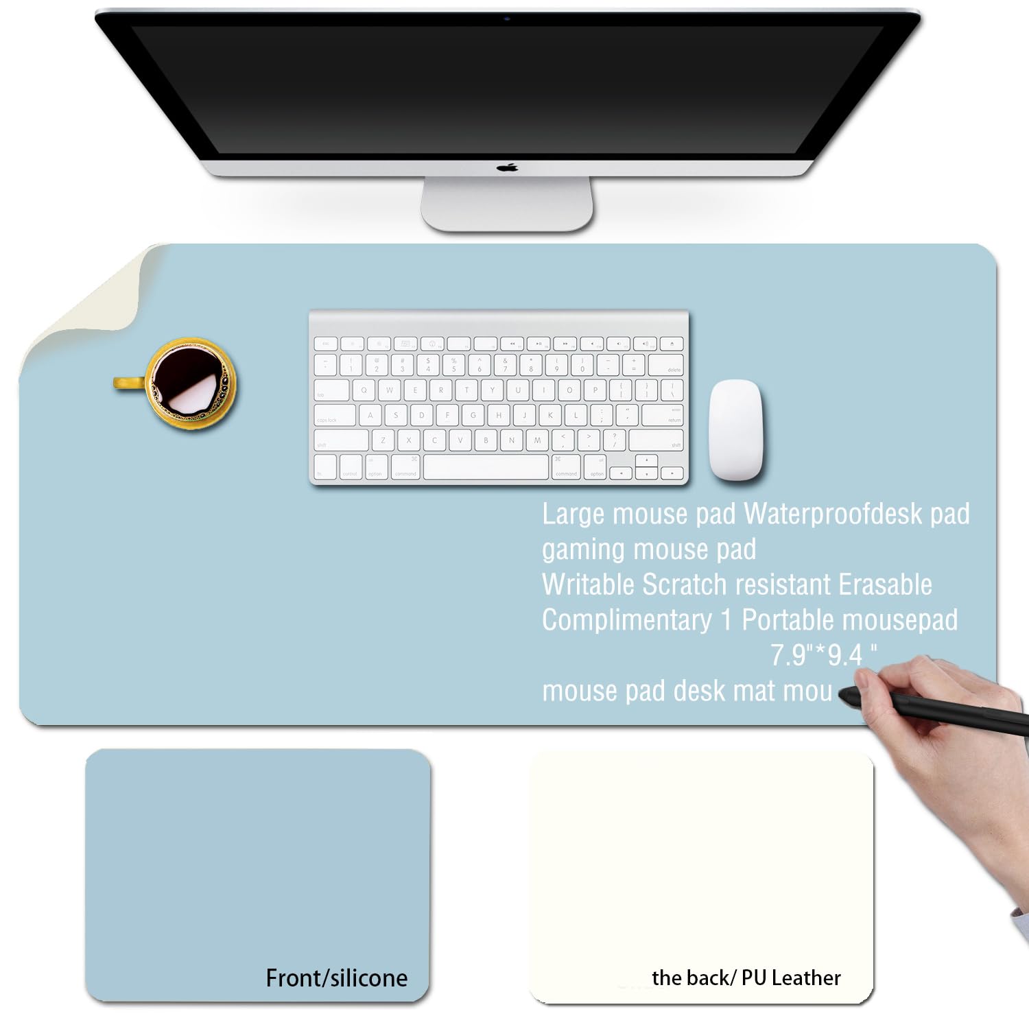 Baestappy Erasable Writable Desk Mat with Mouse Pad