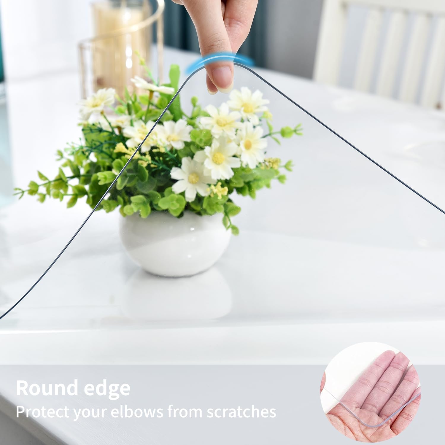 LBJFYHJN Clear Non-Slip PVC Desk Protector Mat