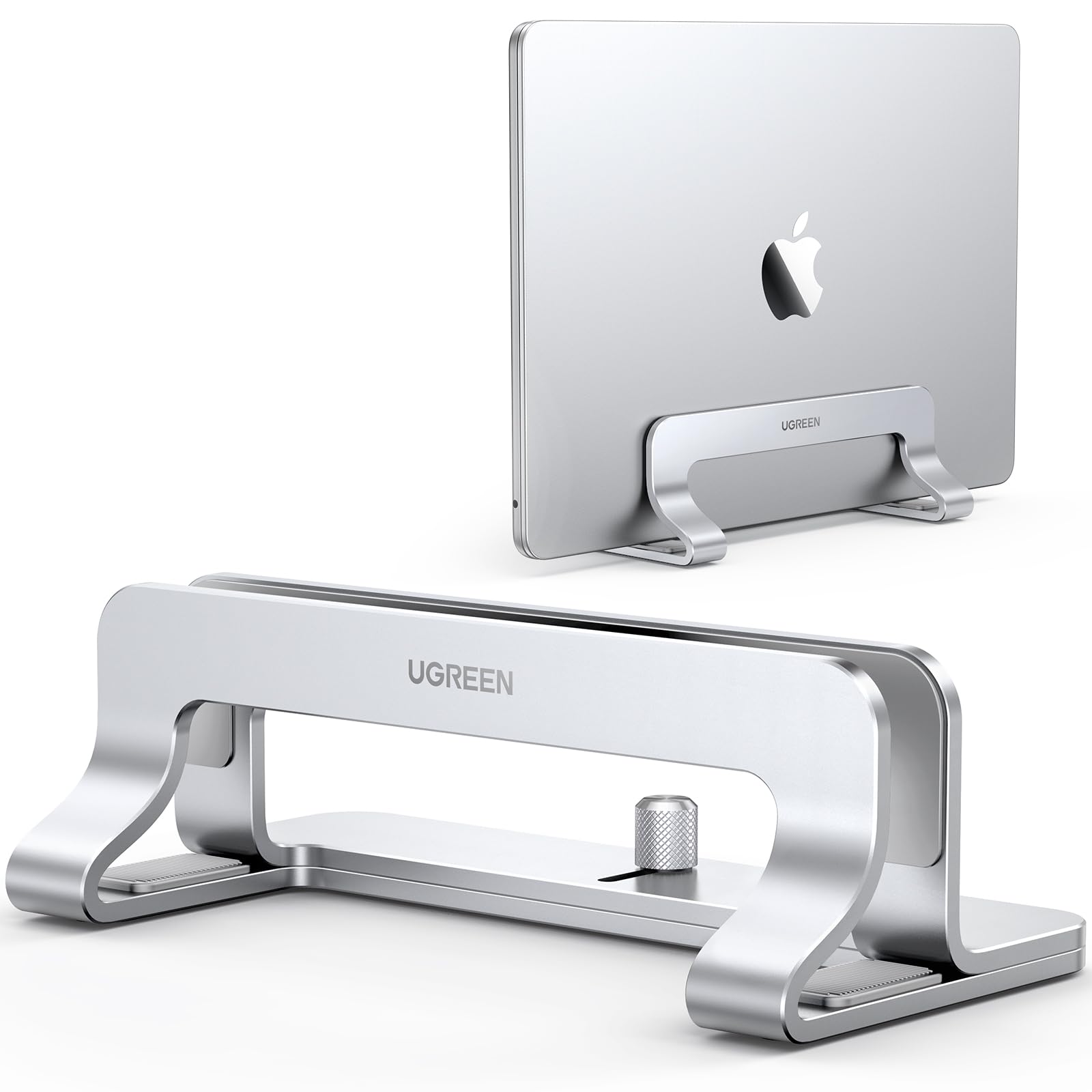 UGREEN Vertical Laptop Stand Holder for Desk Compatible with MacBook Pro, MacBook Air Stand Vertical Aluminum Adjustable for Up to 17.3 Inch Gaming Laptop