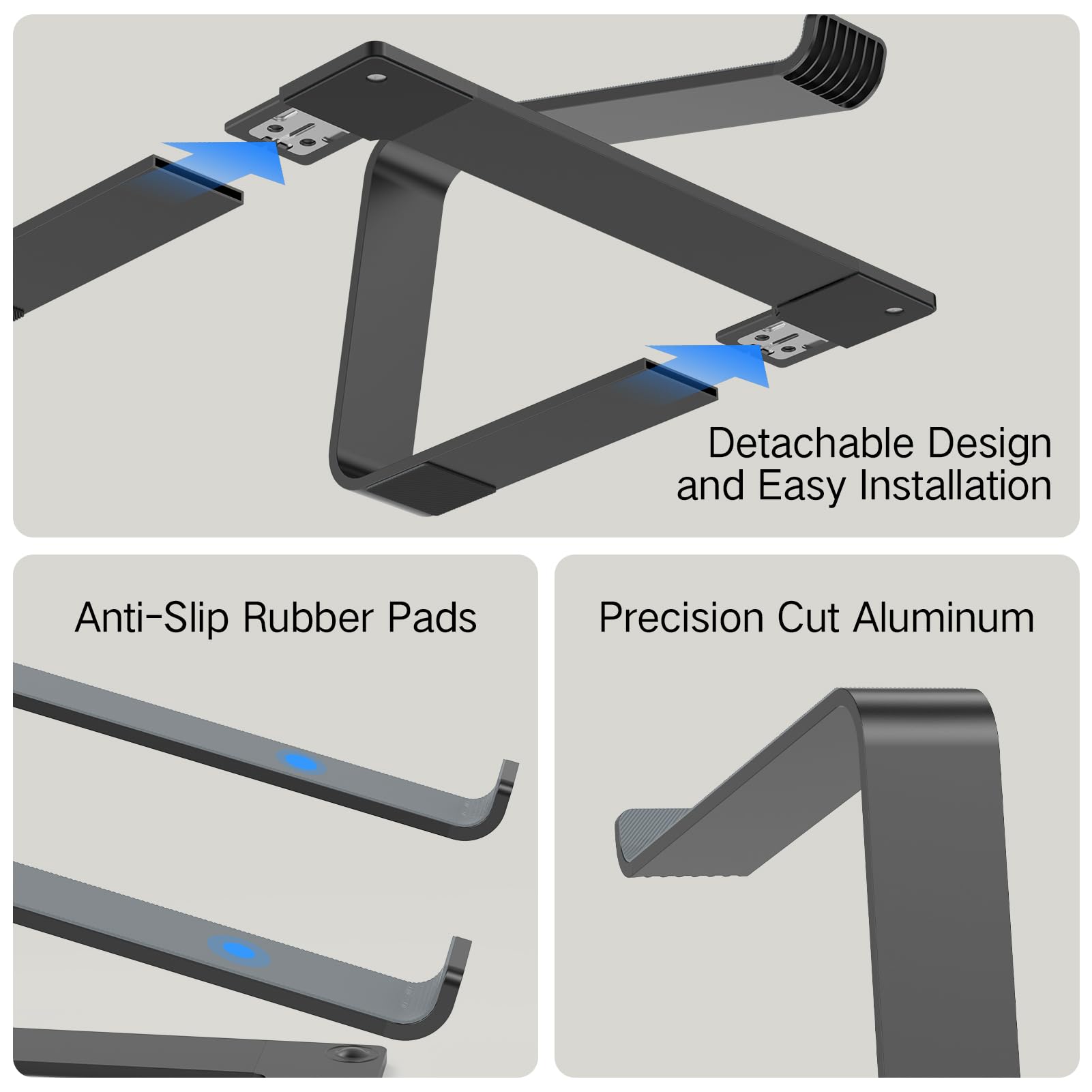 Tonmom Laptop Stand for Desk, Aluminum Laptop Riser Holder
