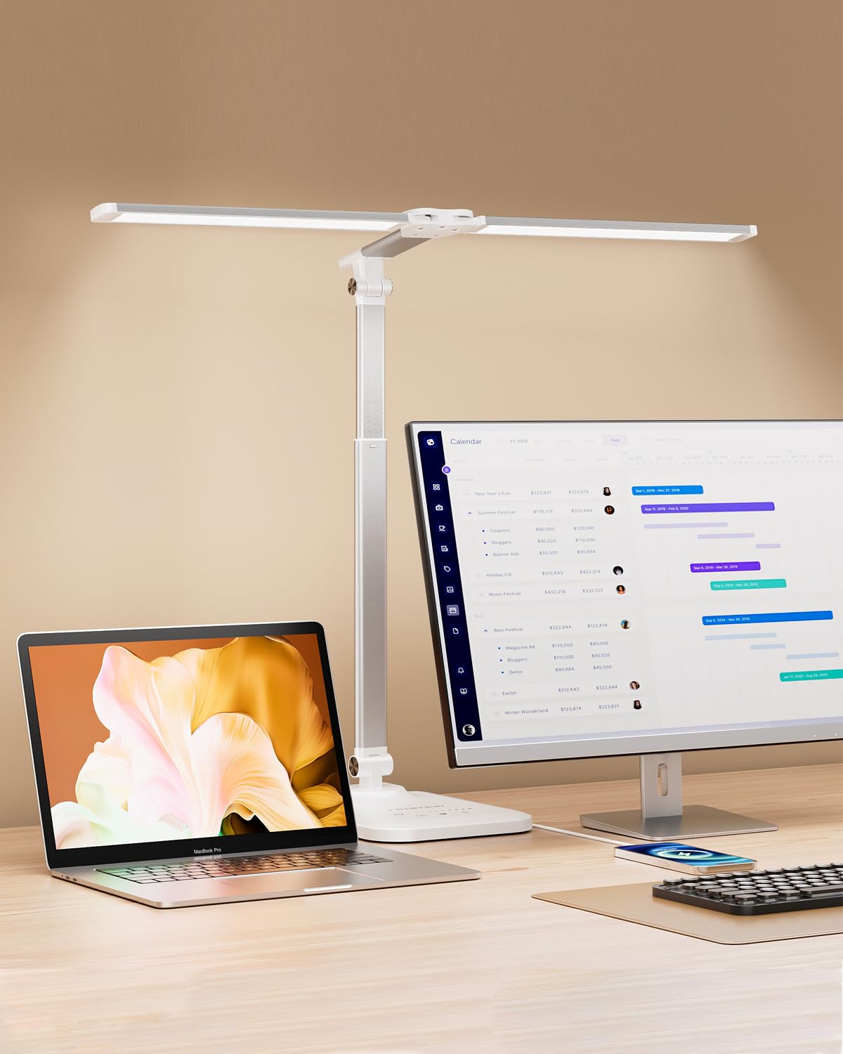 CHARYJOD LED Desk Lamp for Home and Office Workspaces