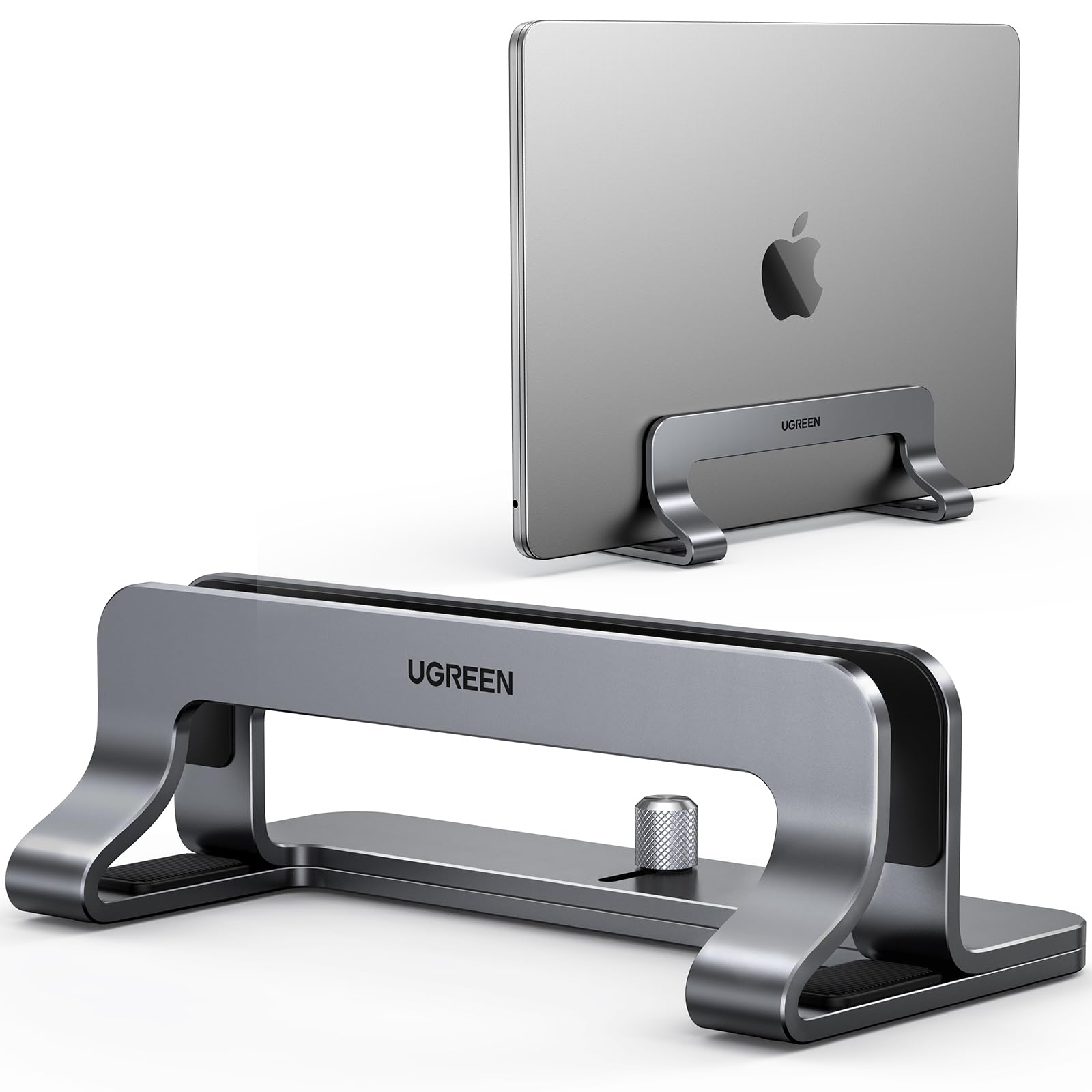 UGREEN Vertical Laptop Stand Holder for Desk Compatible with MacBook Pro, MacBook Air Stand Vertical Aluminum Adjustable for Up to 17.3 Inch Gaming Laptop