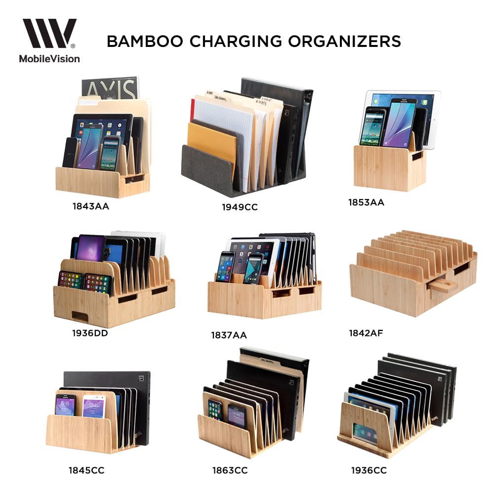 MobileVision Bamboo Multi-Device Organizer with 5 Slots
