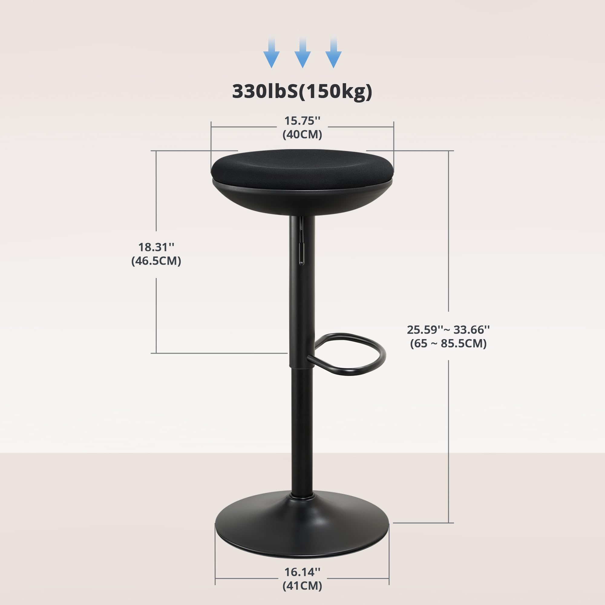 IWMH Standing Desk Stool, Ergonomic Adjustable Height Wobble Stool