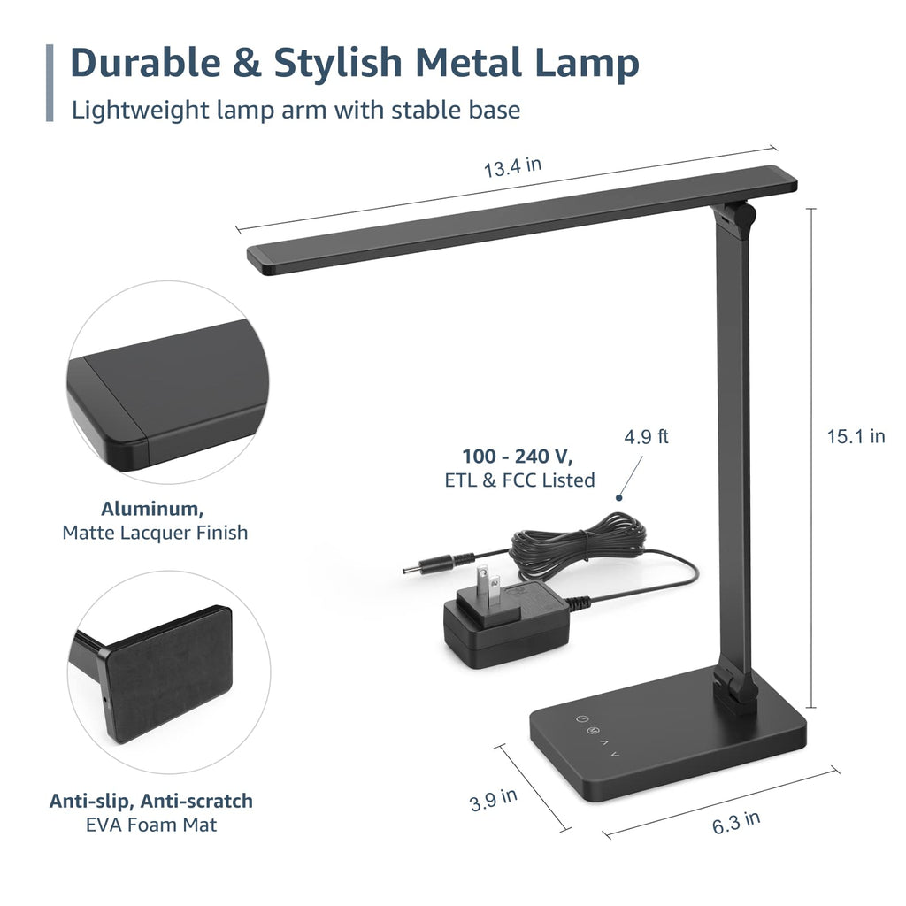 Lepro 9W LED Desk Lamp with Touch Control and Dimming
