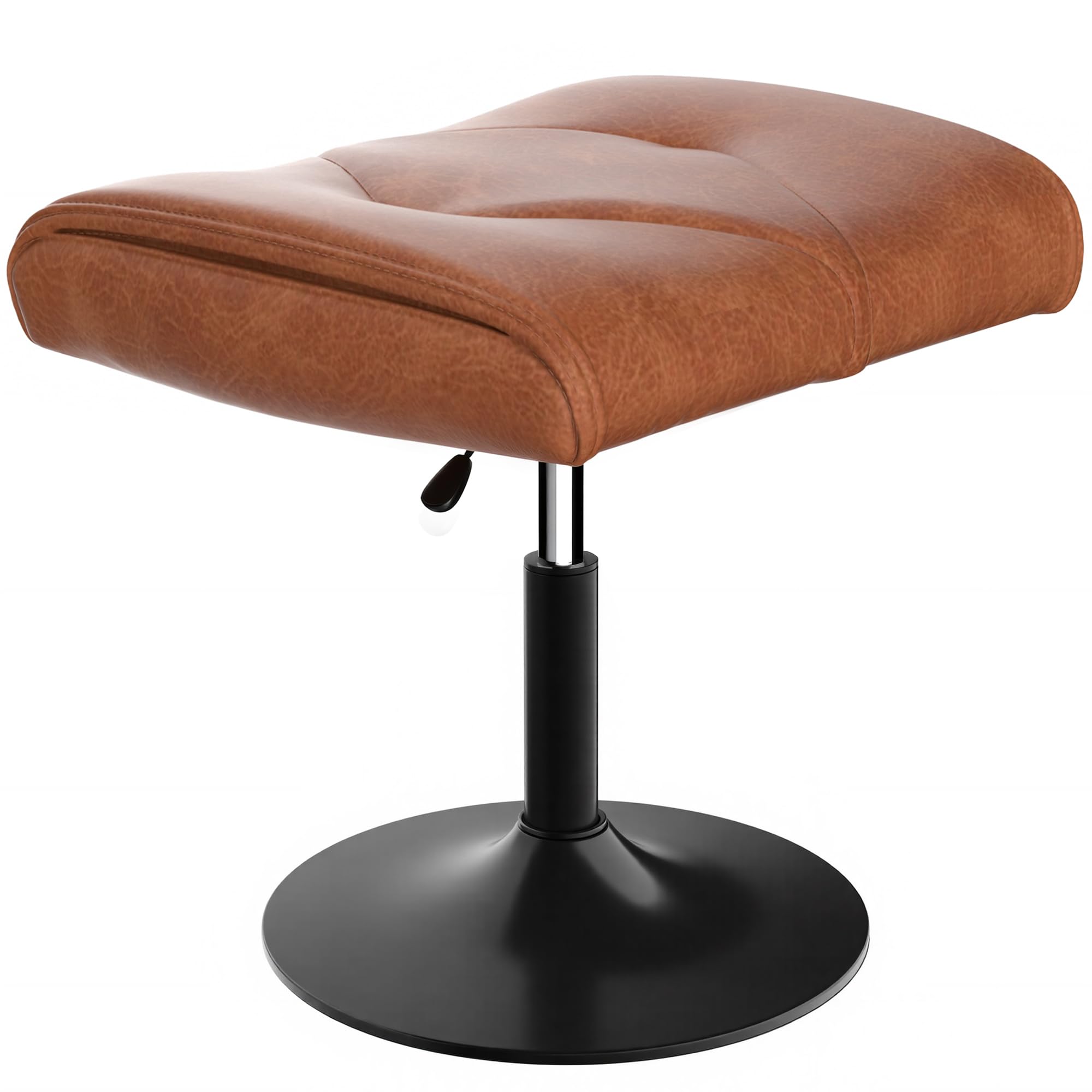 VECELO Foot Rest Under Desk Ottoman, PU Height Adjustable Footrest with Comfort Padding, Leg Rest for Desk for Relieving Leg Pain, Stiffness, and etc, Black