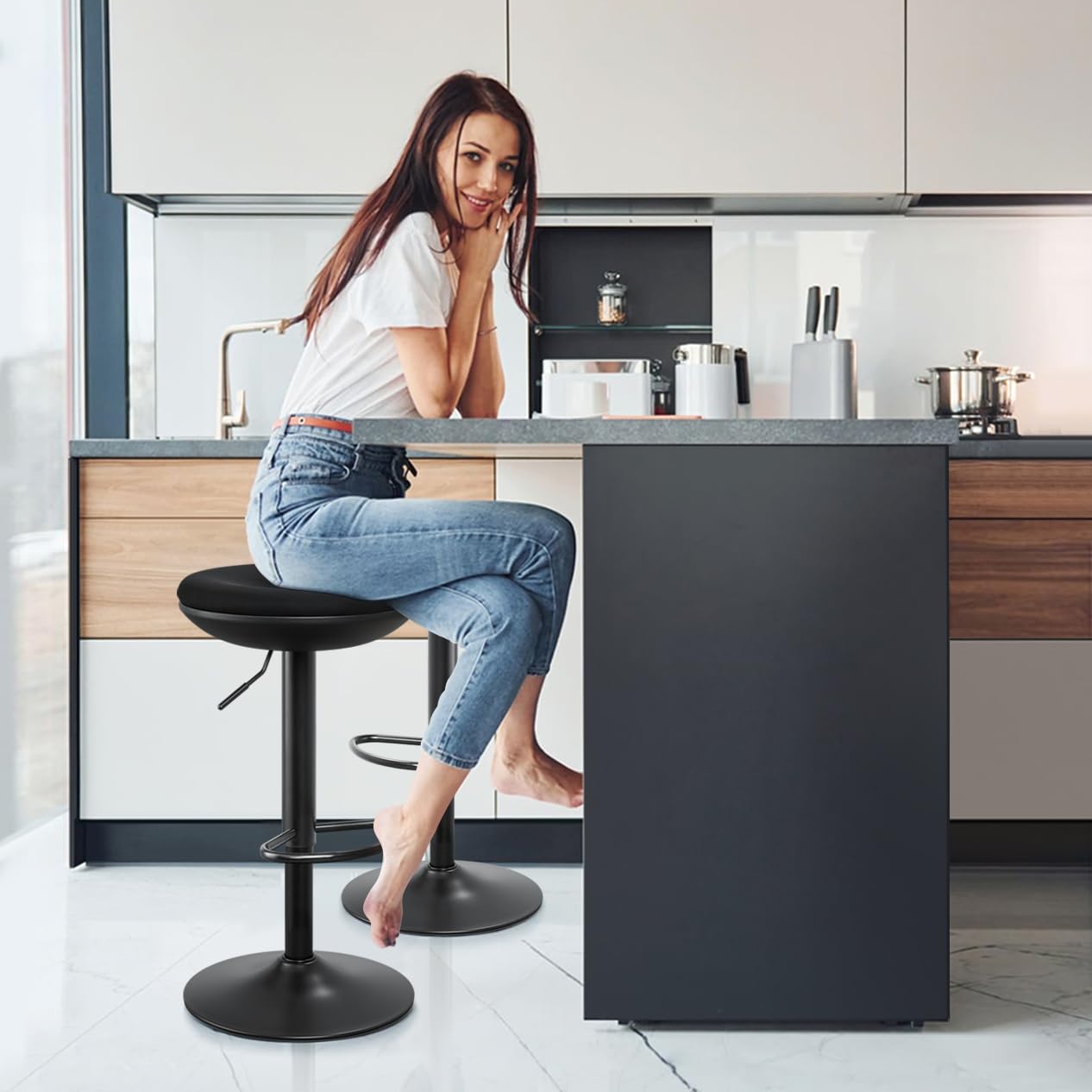 IWMH Standing Desk Stool, Ergonomic Adjustable Height Wobble Stool