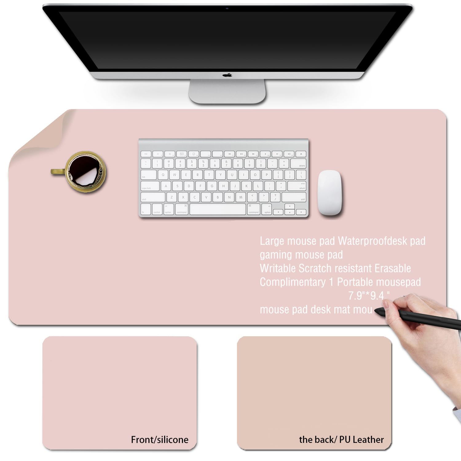 Baestappy Erasable Writable Desk Mat with Mouse Pad