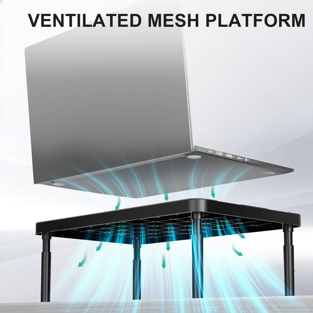 WALI Computer Monitor Stand for Desk, Adjustable Laptop Riser, Desk Monitor Stand Underneath Storage for Office, Home, School Supplies