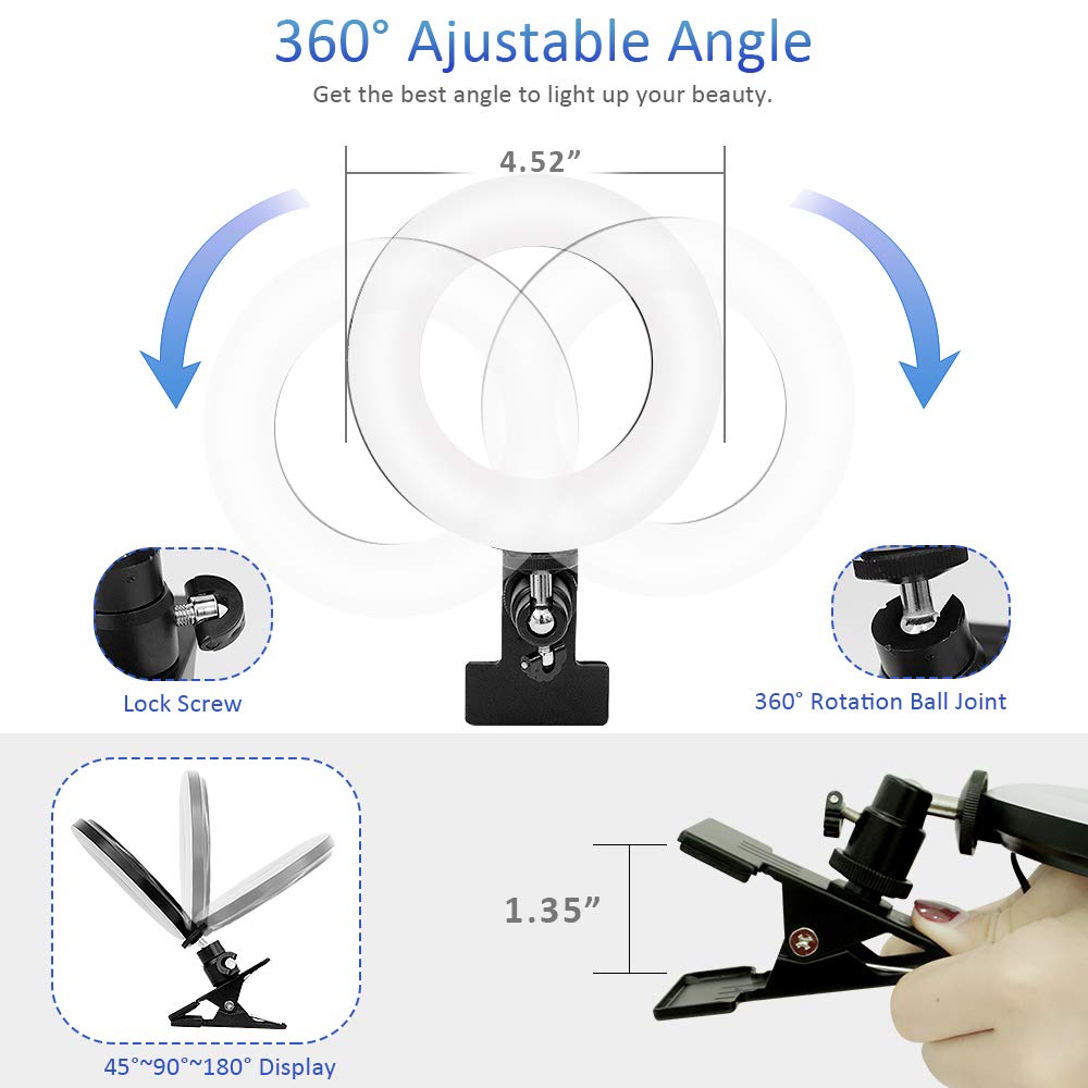 Cyezcor Clip-On Ring Light for Video Conferencing