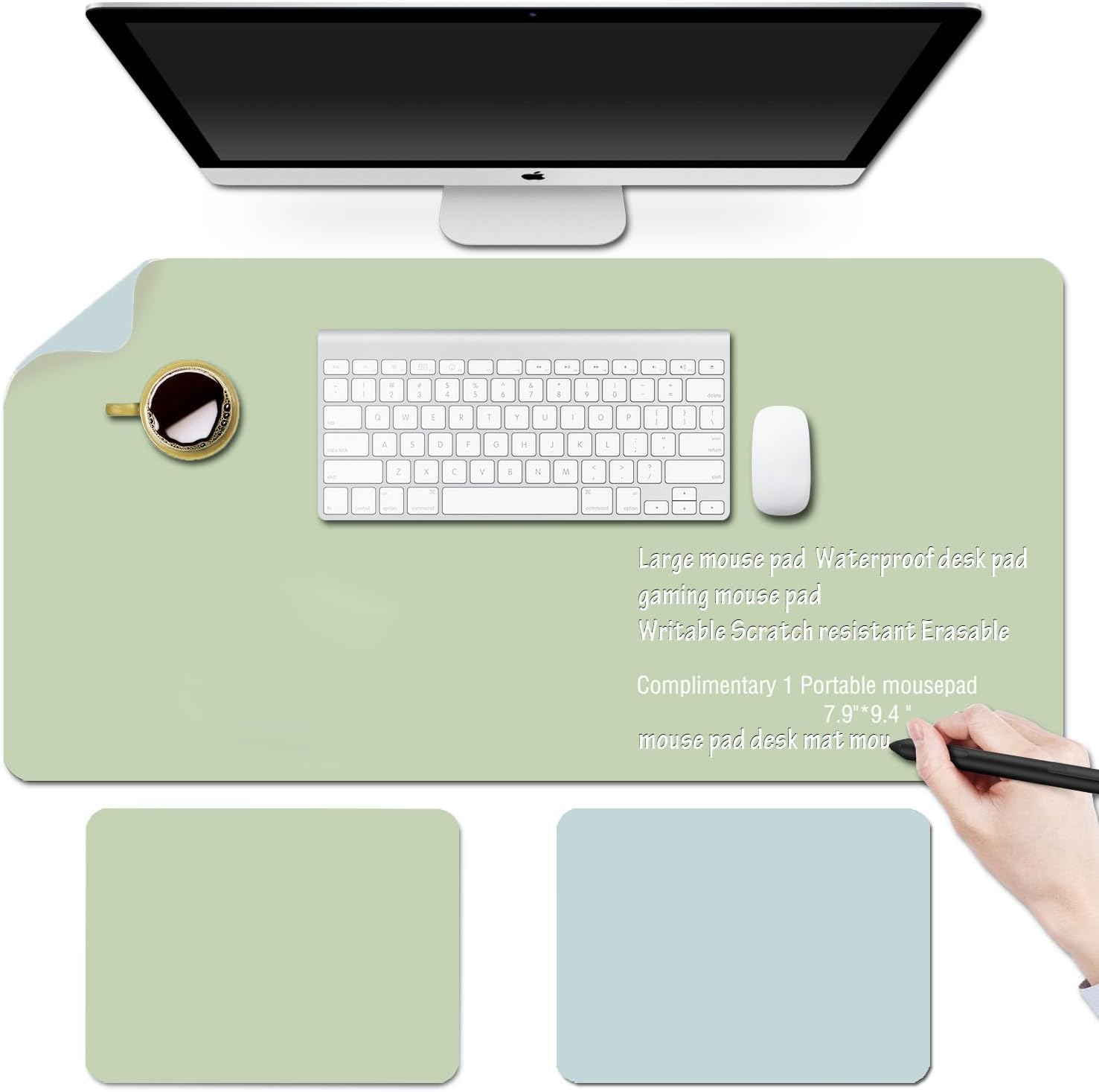 Baestappy Erasable Writable Desk Mat with Mouse Pad
