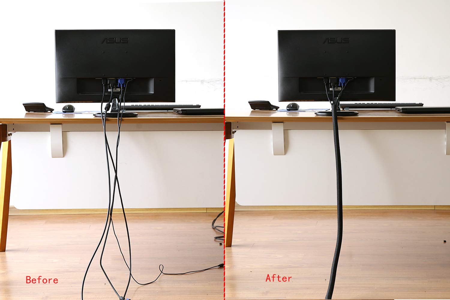 Alex Tech Split Cable Sleeve Cord Protector for Wire Management