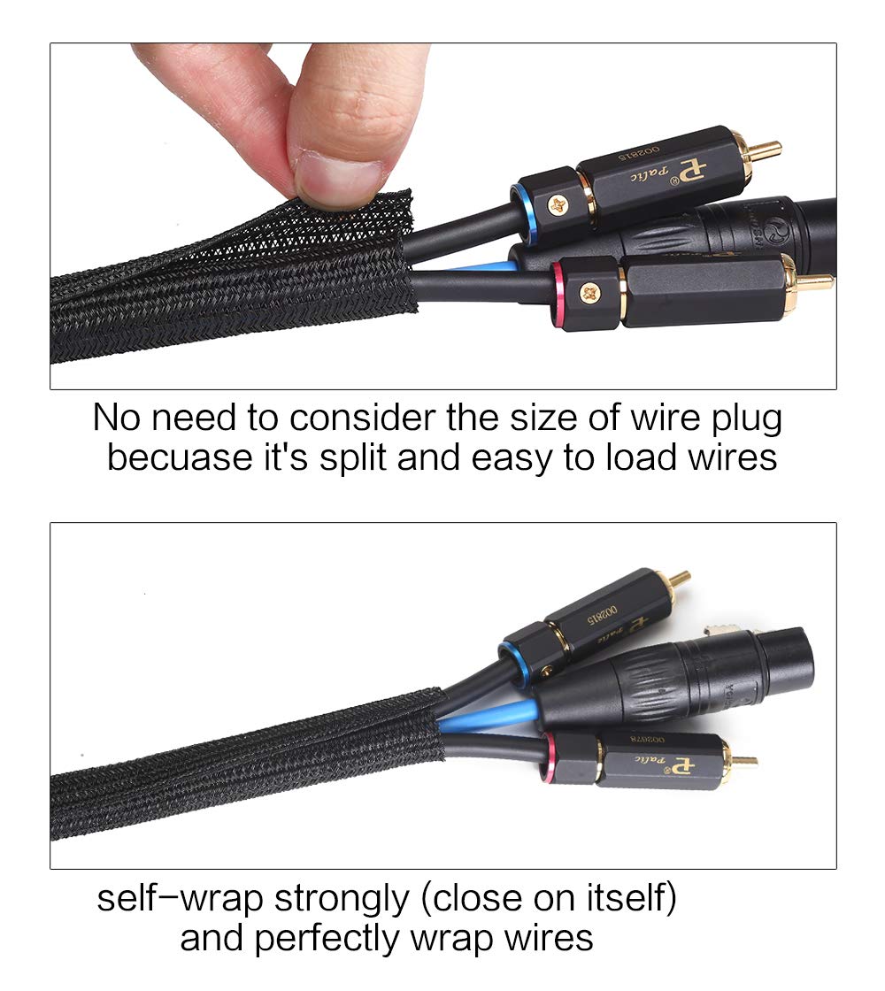 Alex Tech Split Cable Sleeve Cord Protector for Wire Management