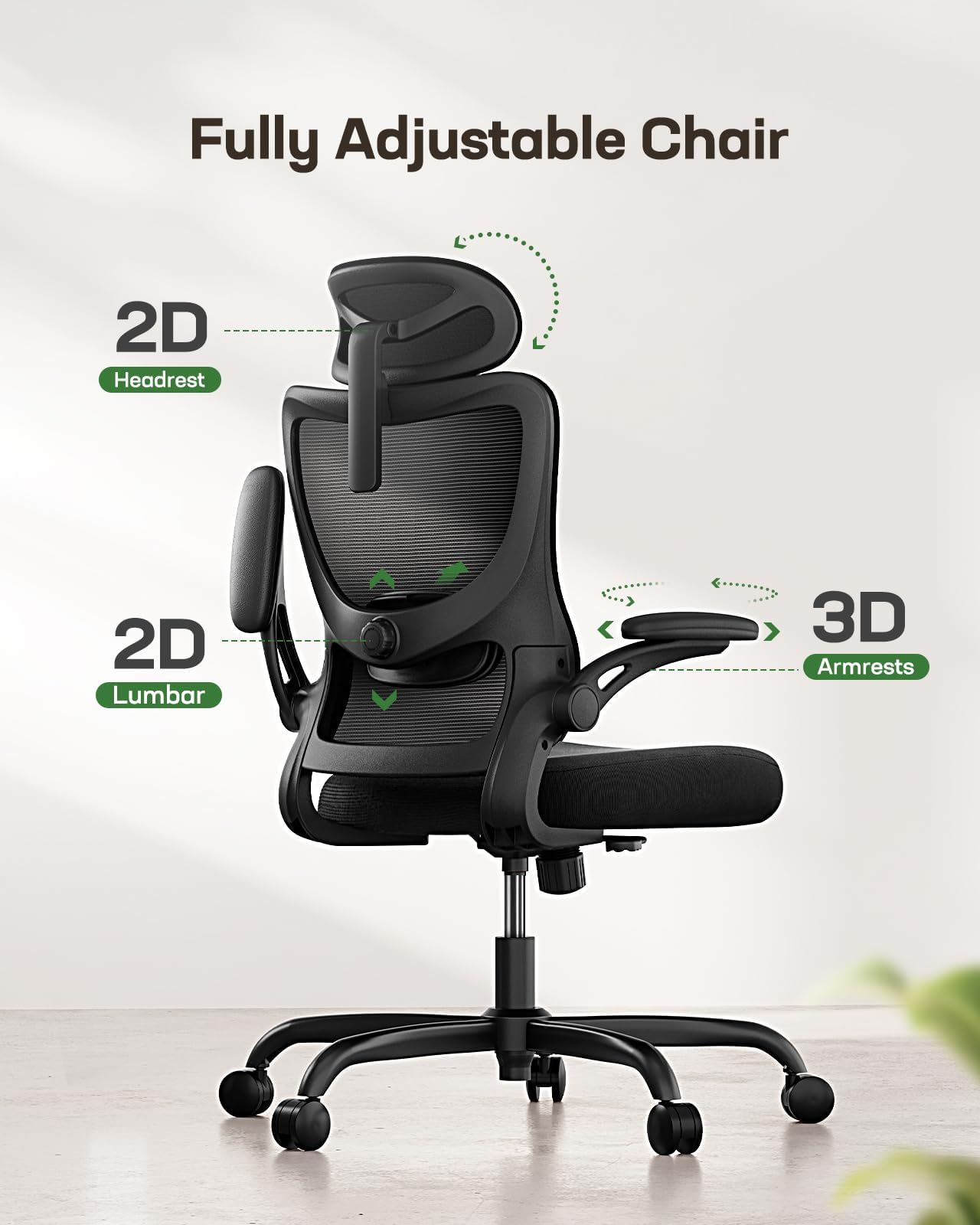 Marsail Ergonomic Office Chair with 3D Armrests