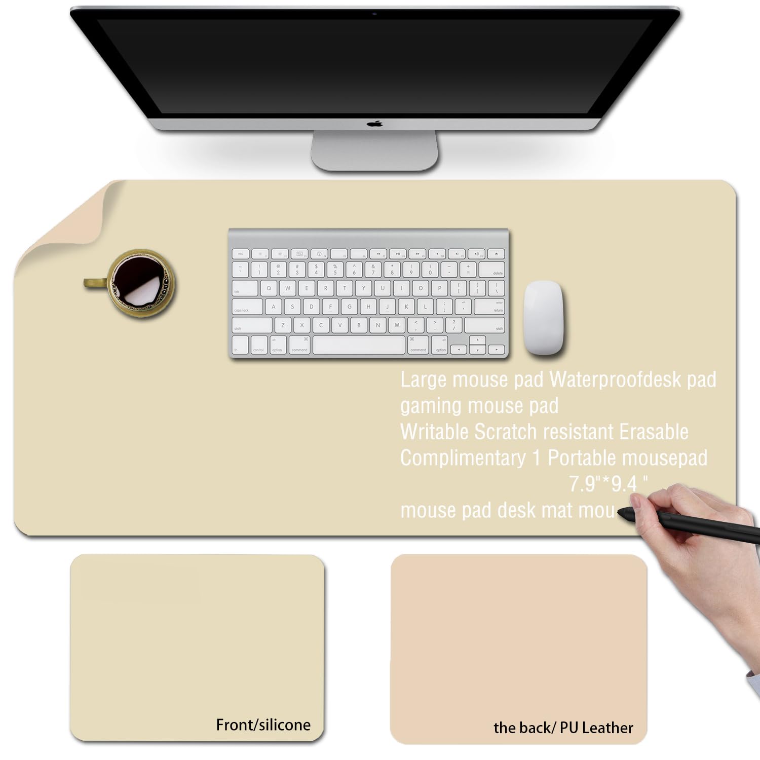 Baestappy Erasable Writable Desk Mat with Mouse Pad