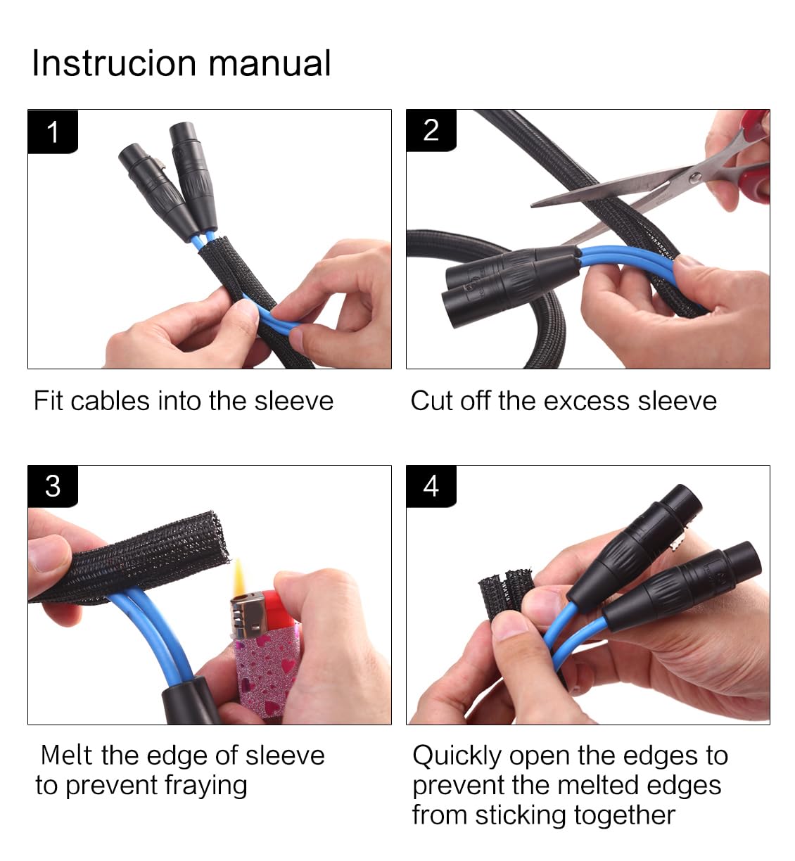 Alex Tech Split Cable Sleeve Cord Protector for Wire Management