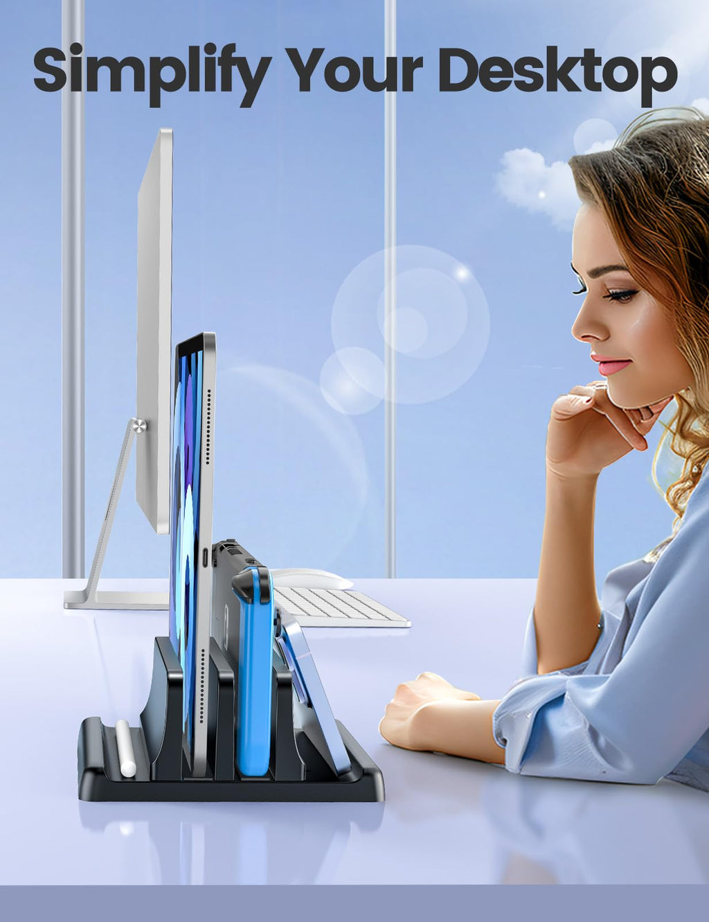 Vaydeer Adjustable Vertical Laptop Stand with Dual Slots