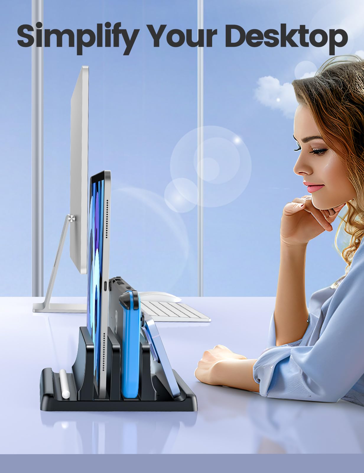 Vaydeer Adjustable Vertical Laptop Stand with Dual Slots
