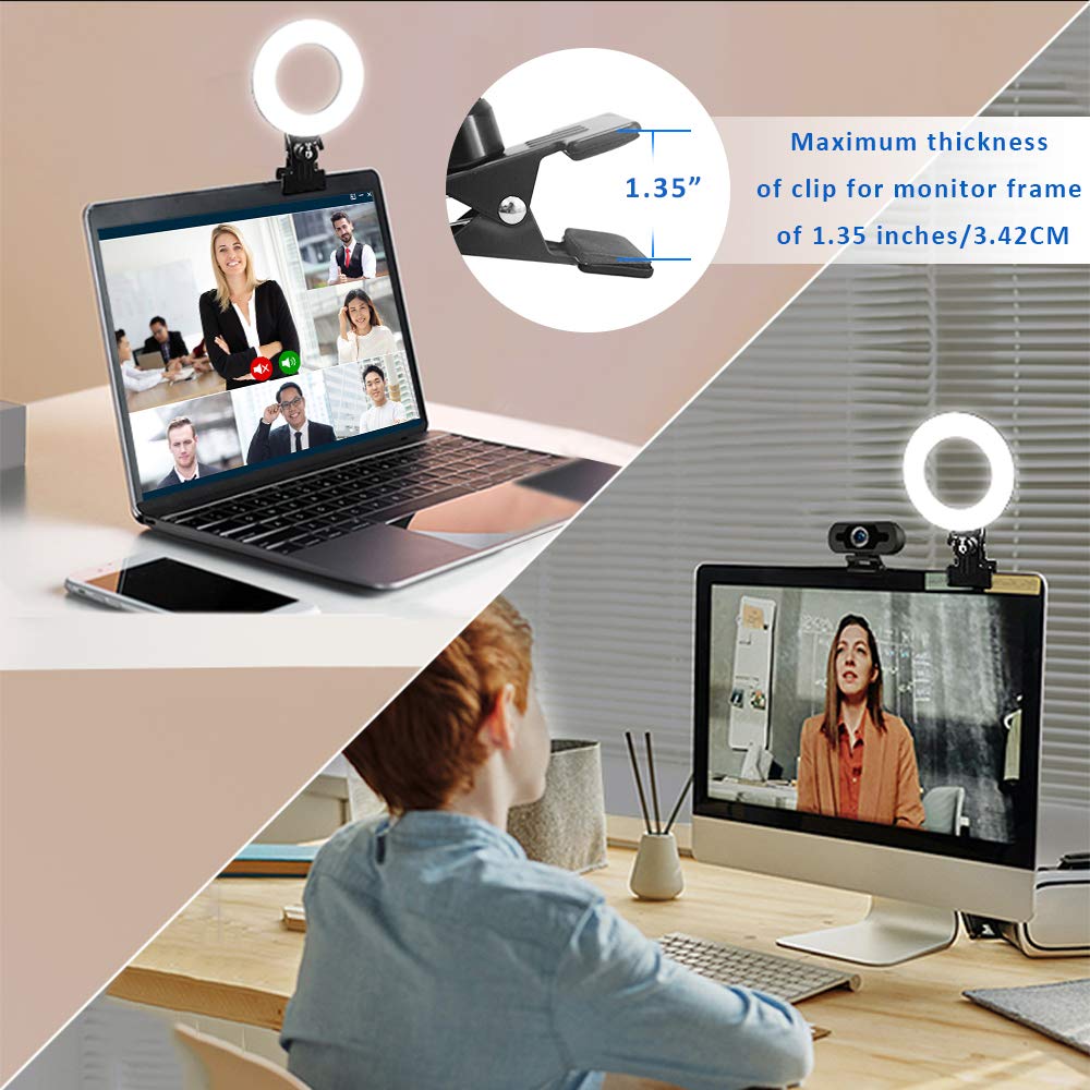 Cyezcor Clip-On Ring Light for Video Conferencing