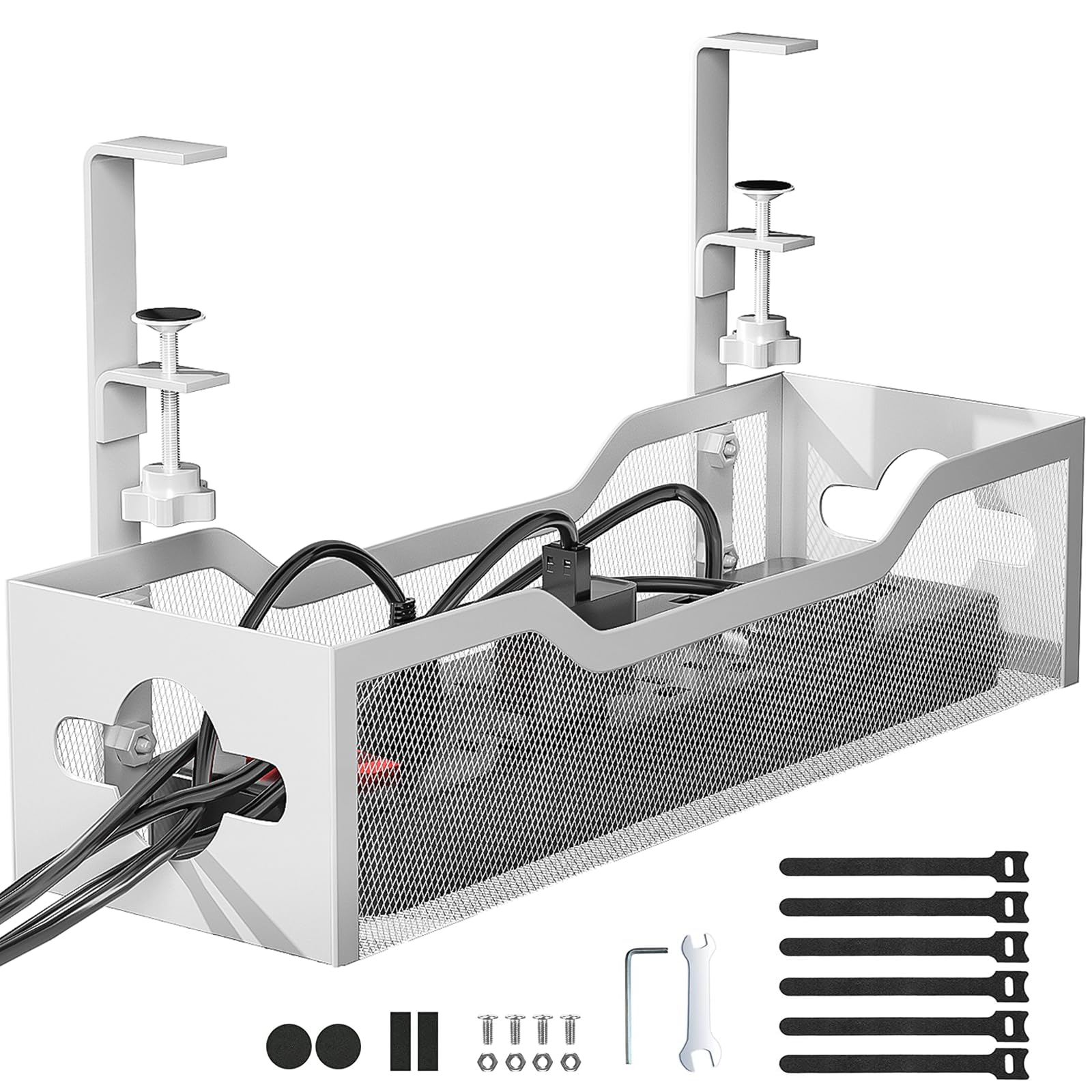 Under-Desk Cable Management Tray for Organized Workspaces