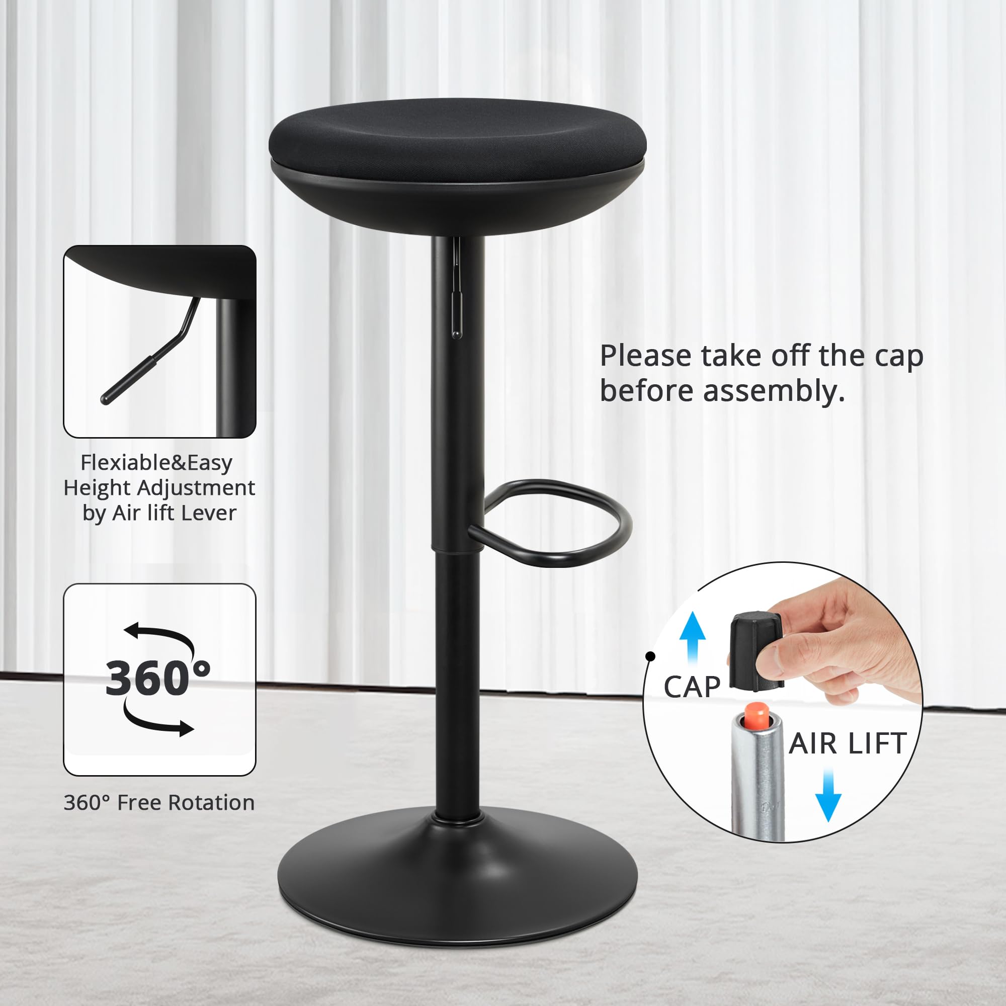 IWMH Standing Desk Stool, Ergonomic Adjustable Height Wobble Stool