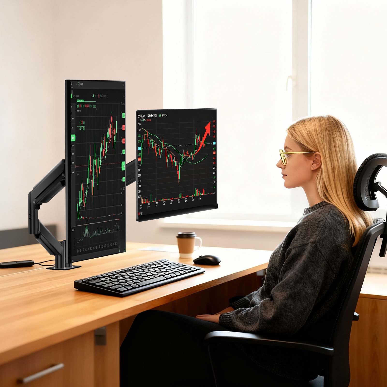 WALI Single/Dual/Triple/Quad Monitor Arm Mount Stand
