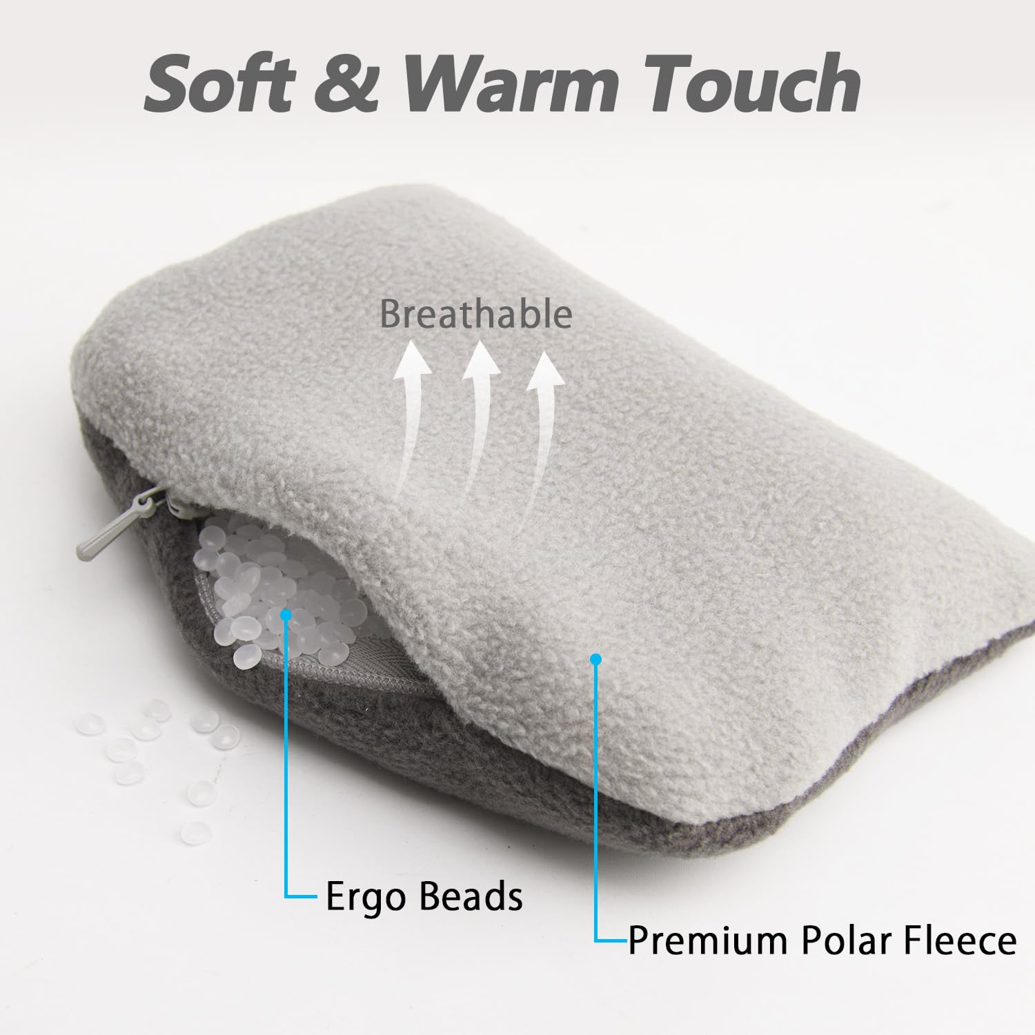Large Mouse Wrist Rest Bean Bag, Ergonomic Mouse Support Pad Filled Ergo Beads for Computer, Laptop, PC Gaming