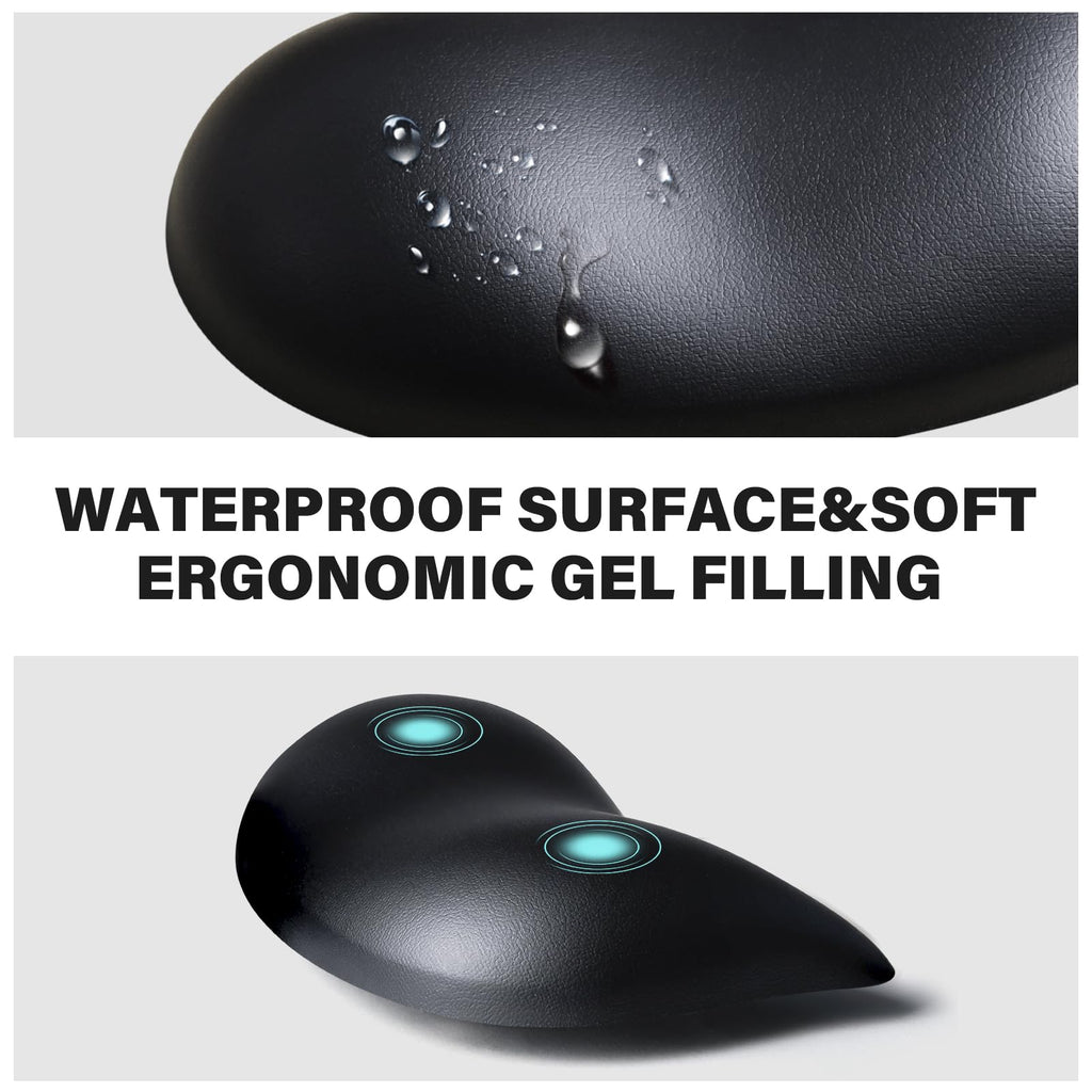 JIKIOU Ergonomic Gliding Palm Rests, Gel Mouse Wrist with Leather Surface, Sliding Wrist Pad with 4 Smooth Scroll Wheel, Fast Mouse Wrist Glider Designed for Office Computer Home Gaming