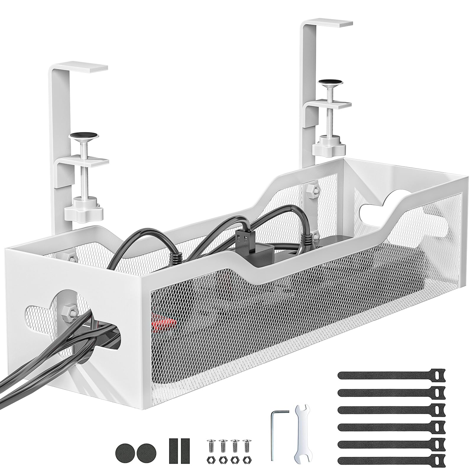 Under-Desk Cable Management Tray for Organized Workspaces